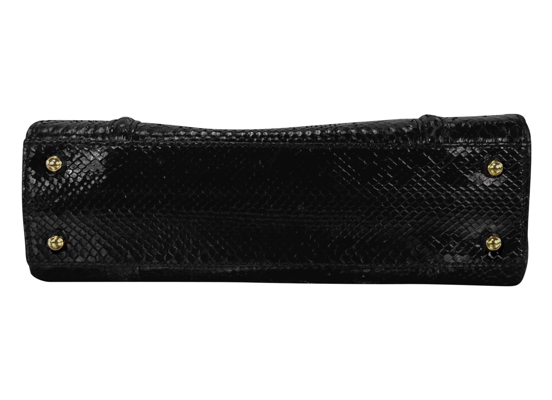 F/W 1996 Gucci by Tom Ford Ad Genuine Python Skin Black Medium Shoulder Bag - RealList
