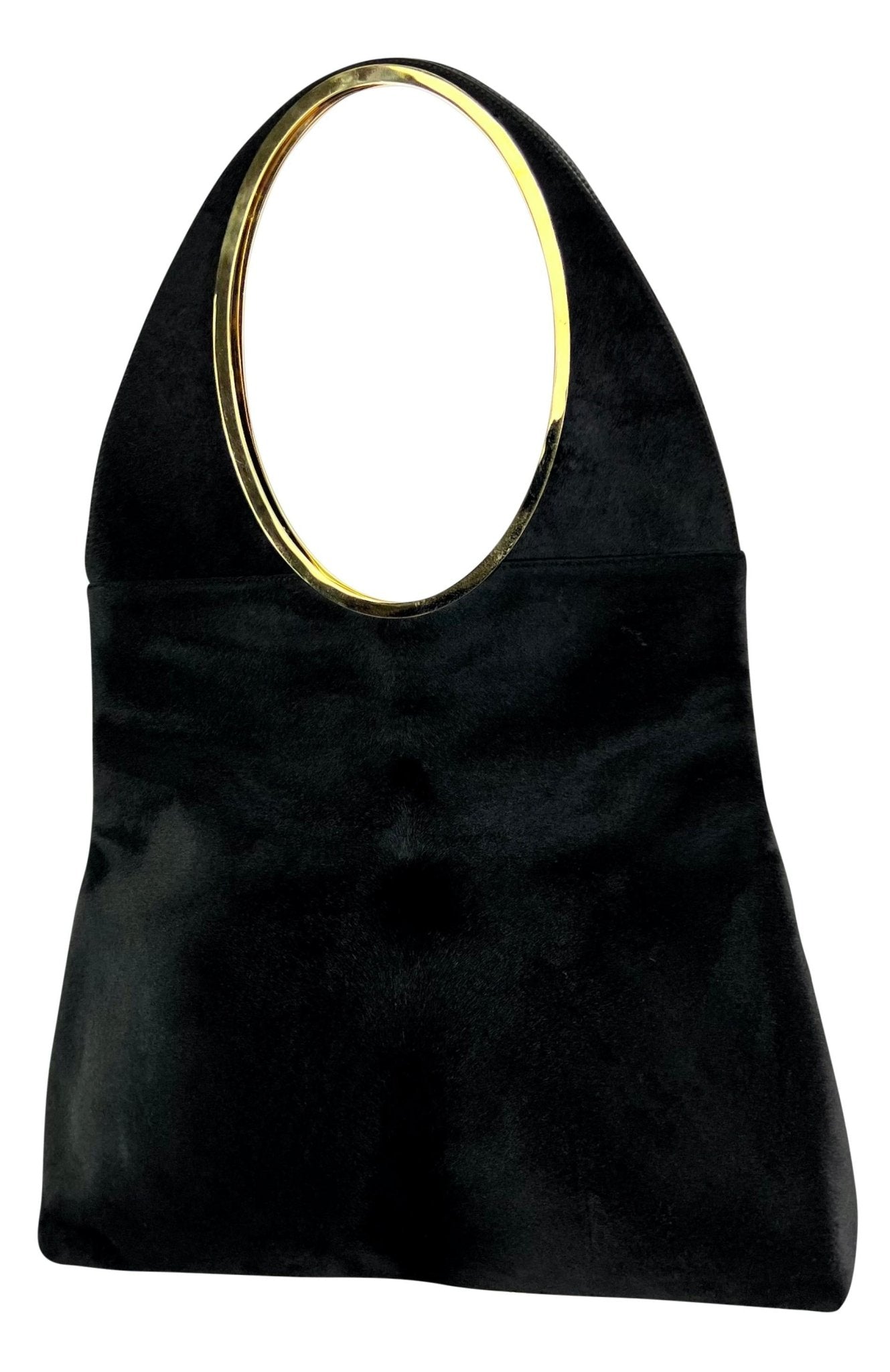 F/W 1996 Gucci by Tom Ford Black Pony Hair Oversized Runway Shoulder Bag - RealList