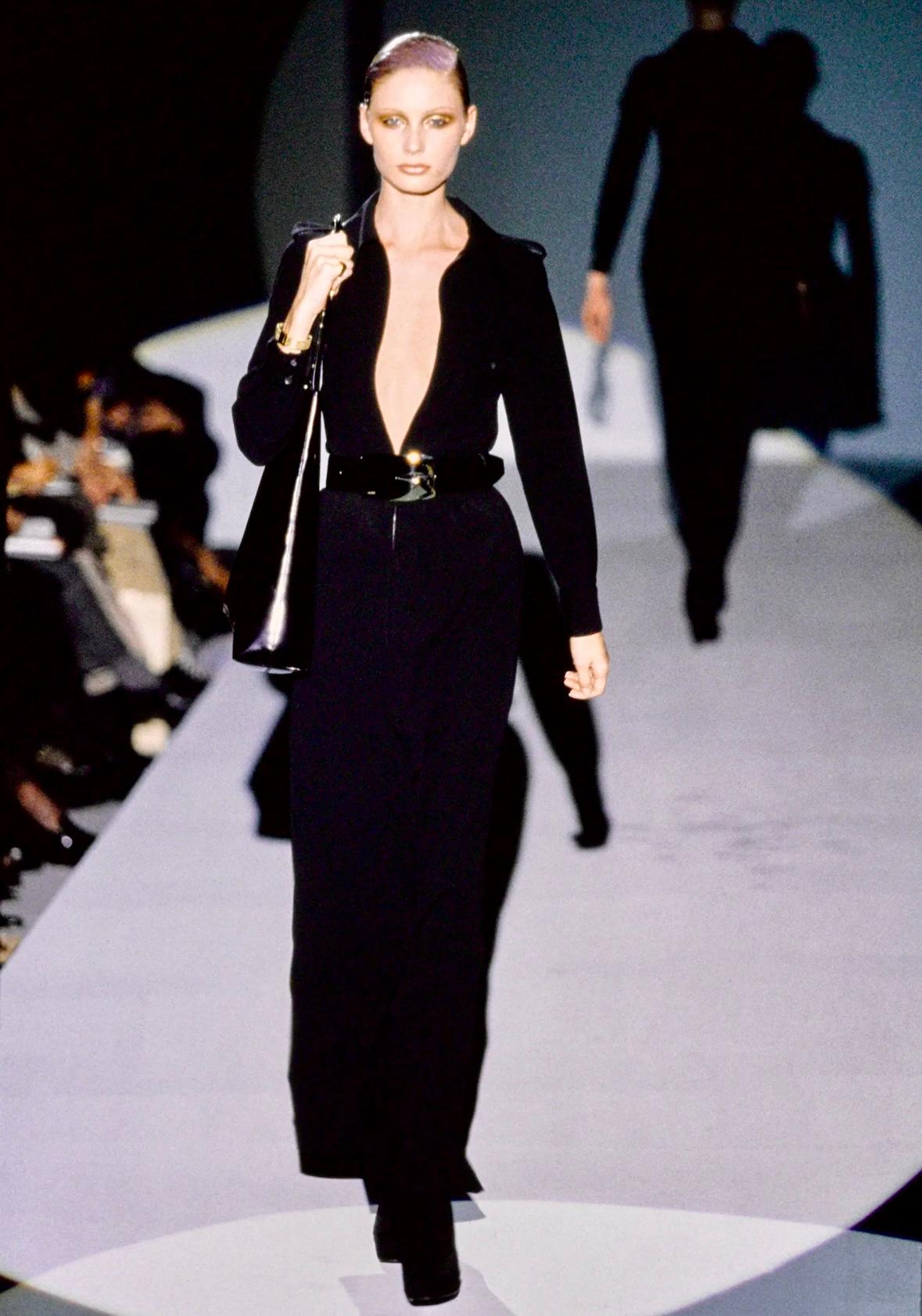 F/W 1996 Gucci by Tom Ford Black Pony Hair Oversized Runway Shoulder Bag - RealList