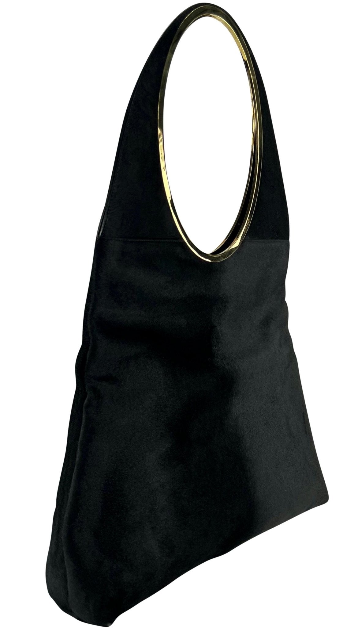 F/W 1996 Gucci by Tom Ford Black Pony Hair Oversized Runway Shoulder Bag - RealList