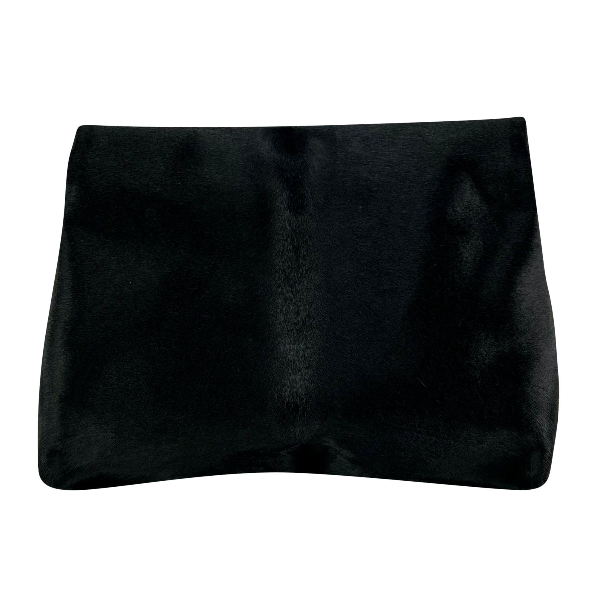 F/W 1996 Gucci by Tom Ford Black Pony Hair Oversized Runway Shoulder Bag - RealList