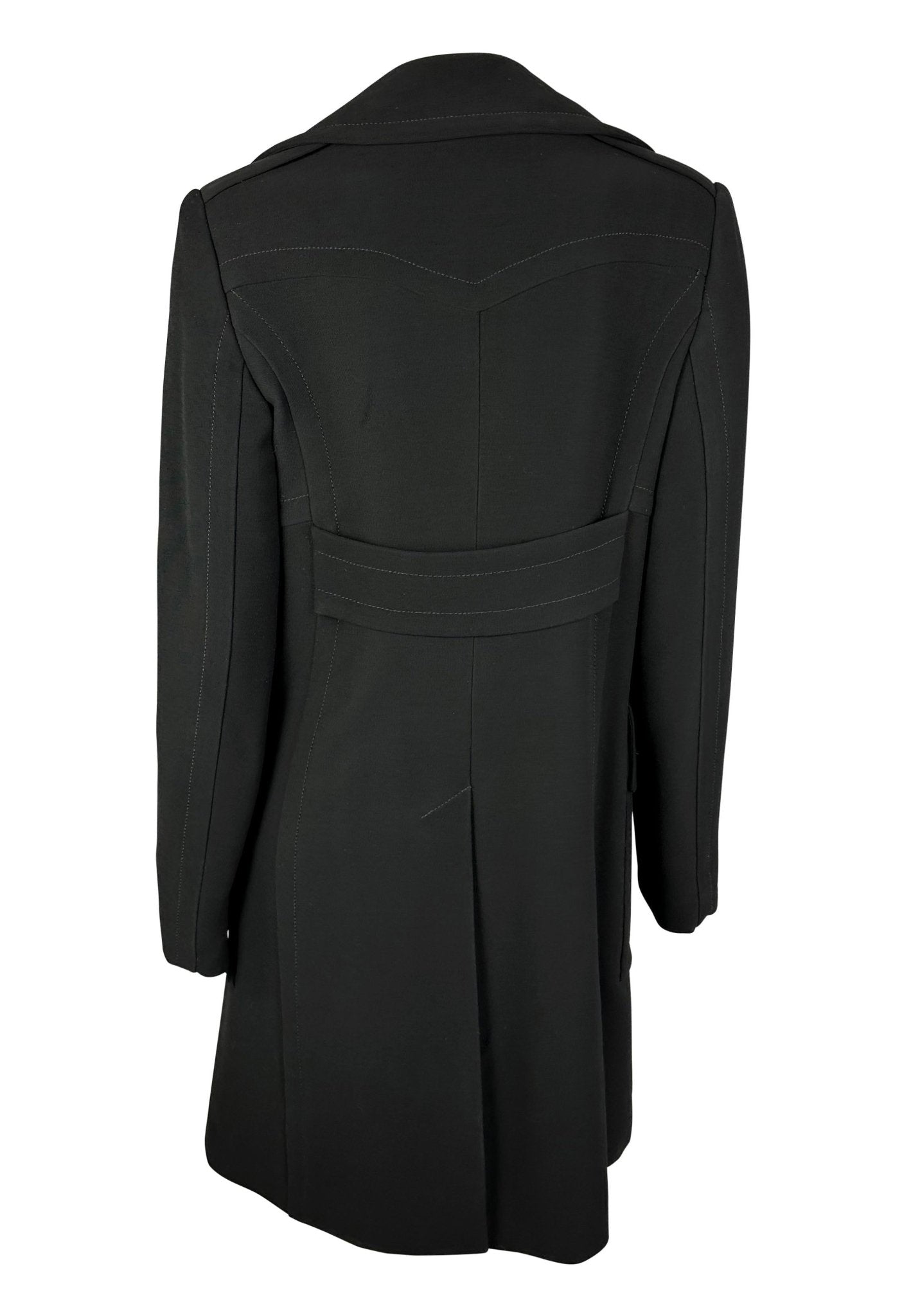 F/W 1996 Gucci by Tom Ford Black Wool Faux Fur Lined Coat - RealList