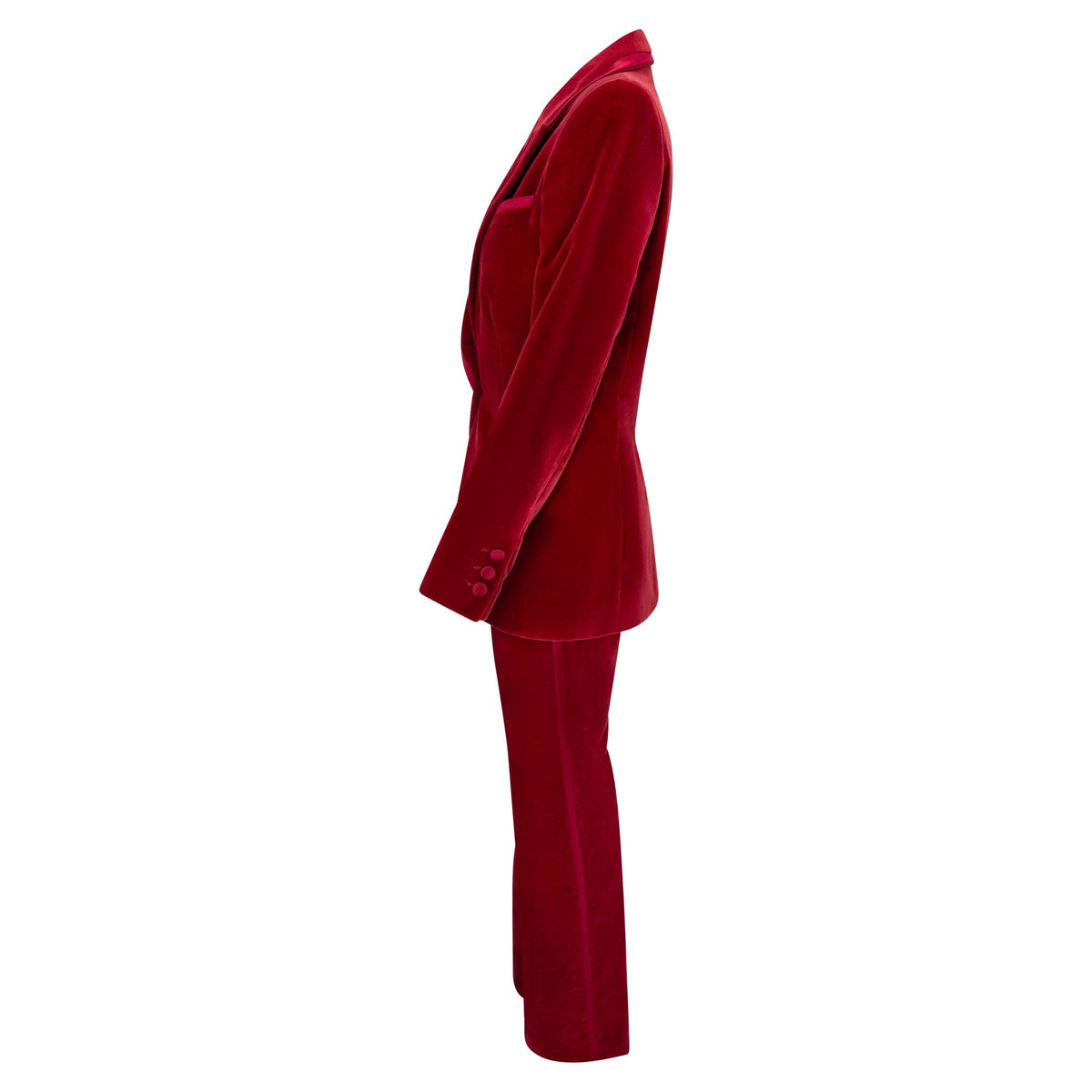 F/W 1996 Gucci by Tom Ford Famous Runway Red Cotton Velvet Satin Trim Tuxedo Suit - RealList