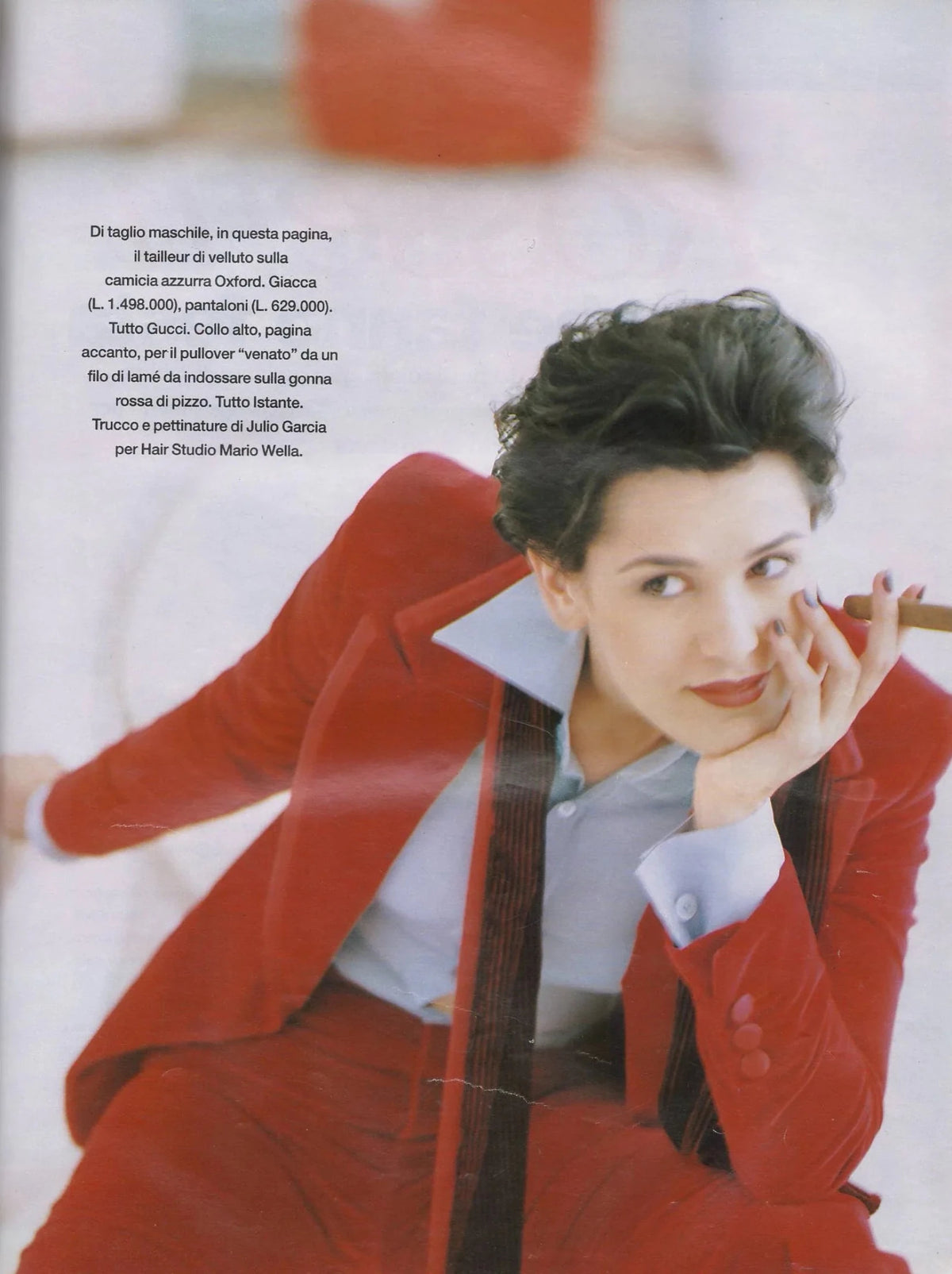 F/W 1996 Gucci by Tom Ford Famous Runway Red Cotton Velvet Satin Trim Tuxedo Suit - RealList