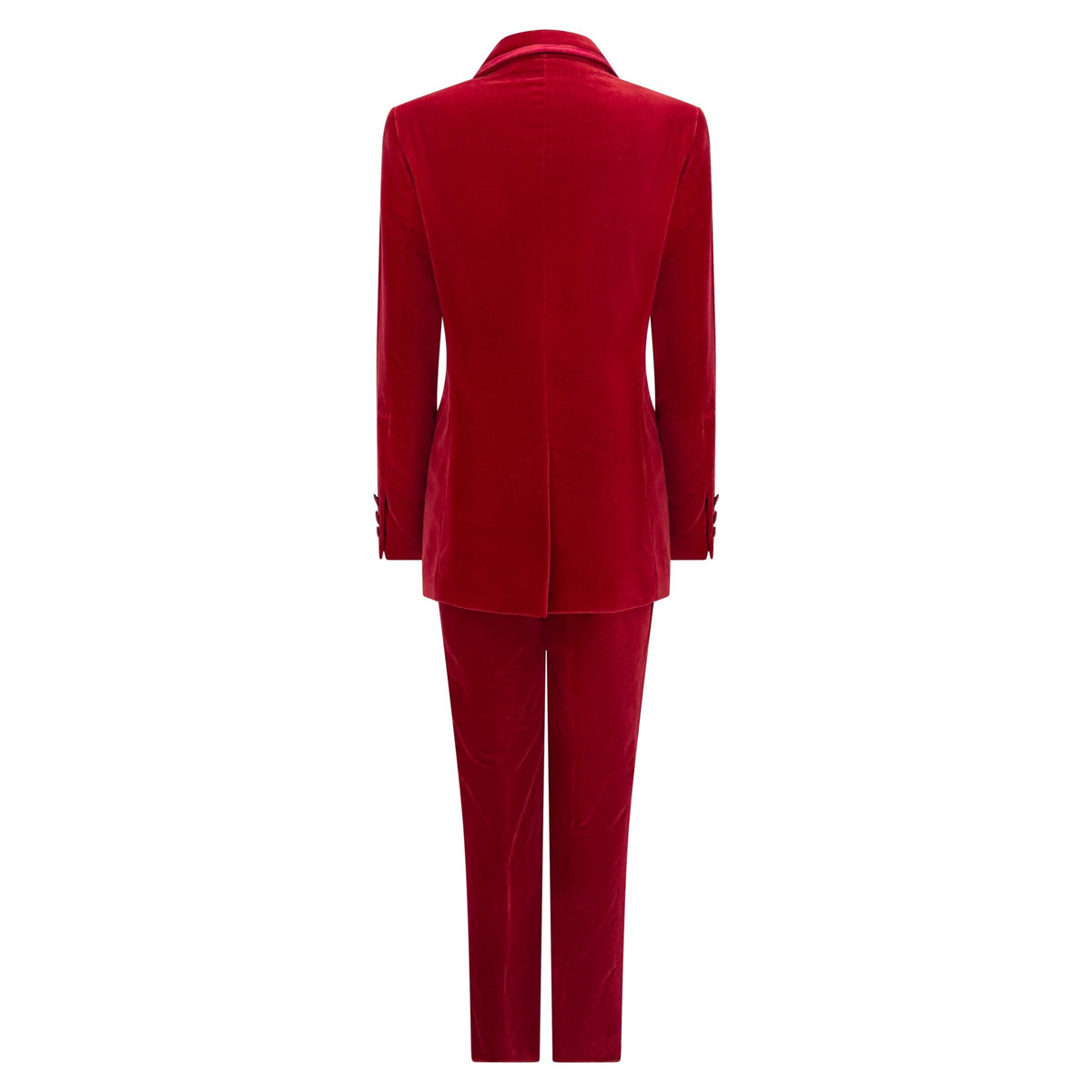 F/W 1996 Gucci by Tom Ford Famous Runway Red Cotton Velvet Satin Trim Tuxedo Suit - RealList