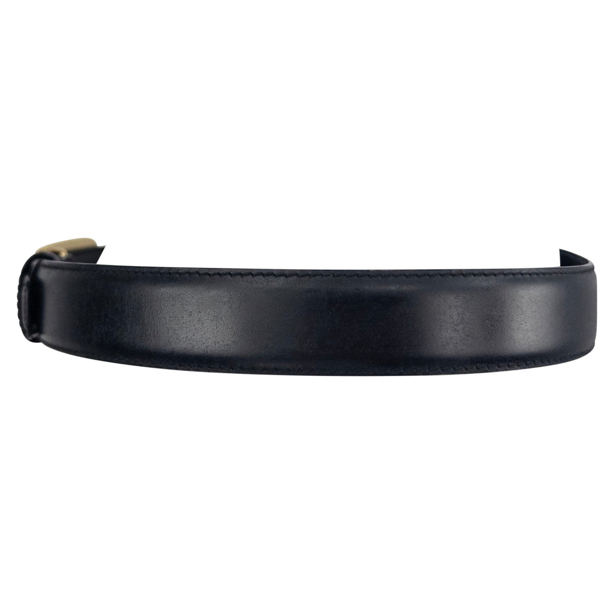 F/W 1996 Gucci by Tom Ford G Buckle Small Gold Logo Buckle Black Leather Belt - RealList