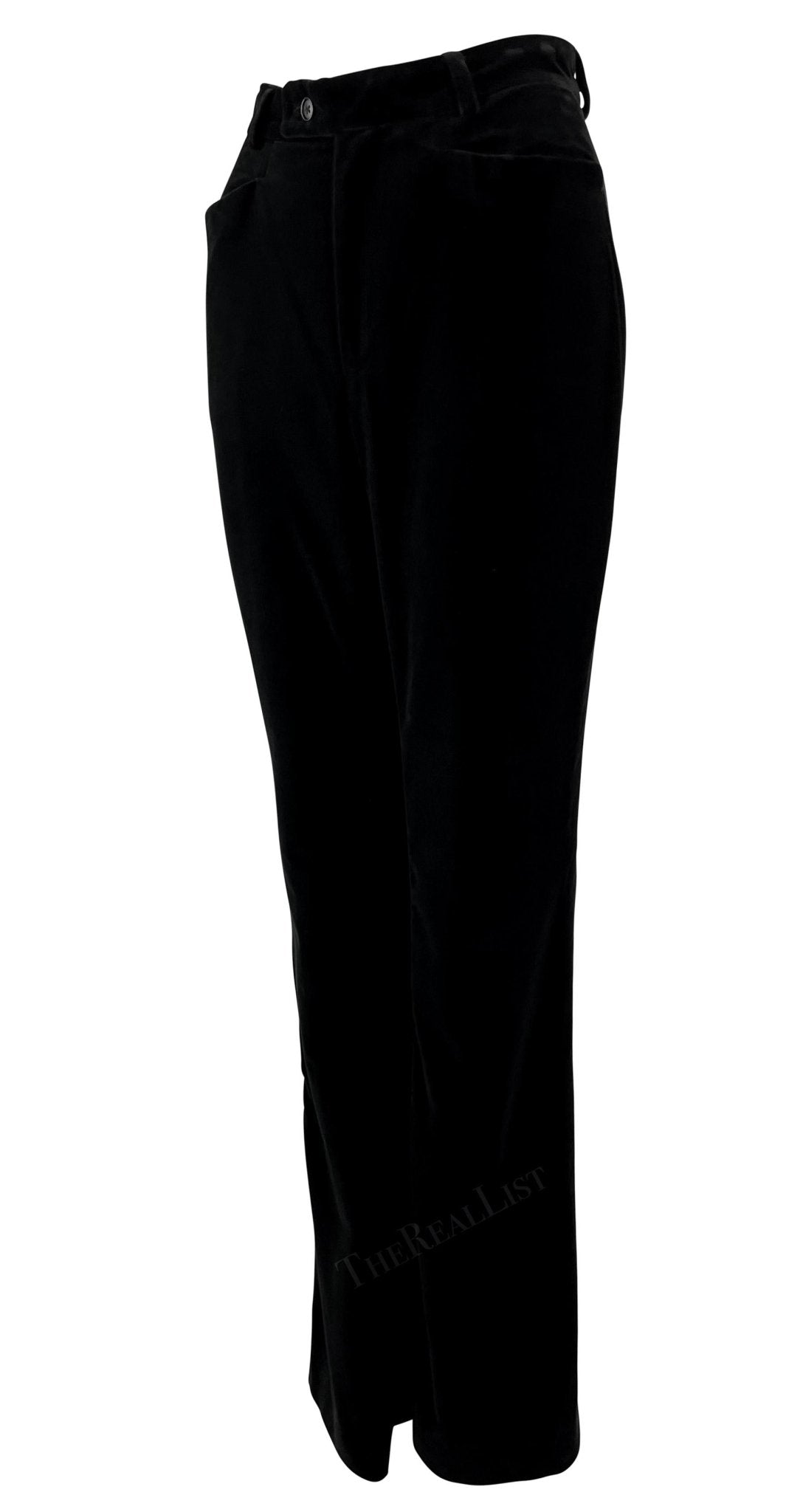 F/W 1996 Gucci by Tom Ford Runway Black Velvet Tuxedo Pants - RealList