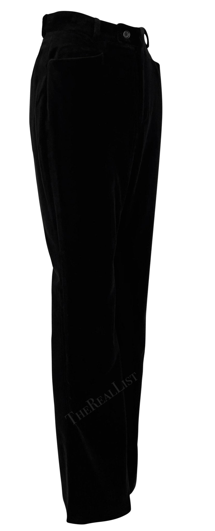 F/W 1996 Gucci by Tom Ford Runway Black Velvet Tuxedo Pants - RealList