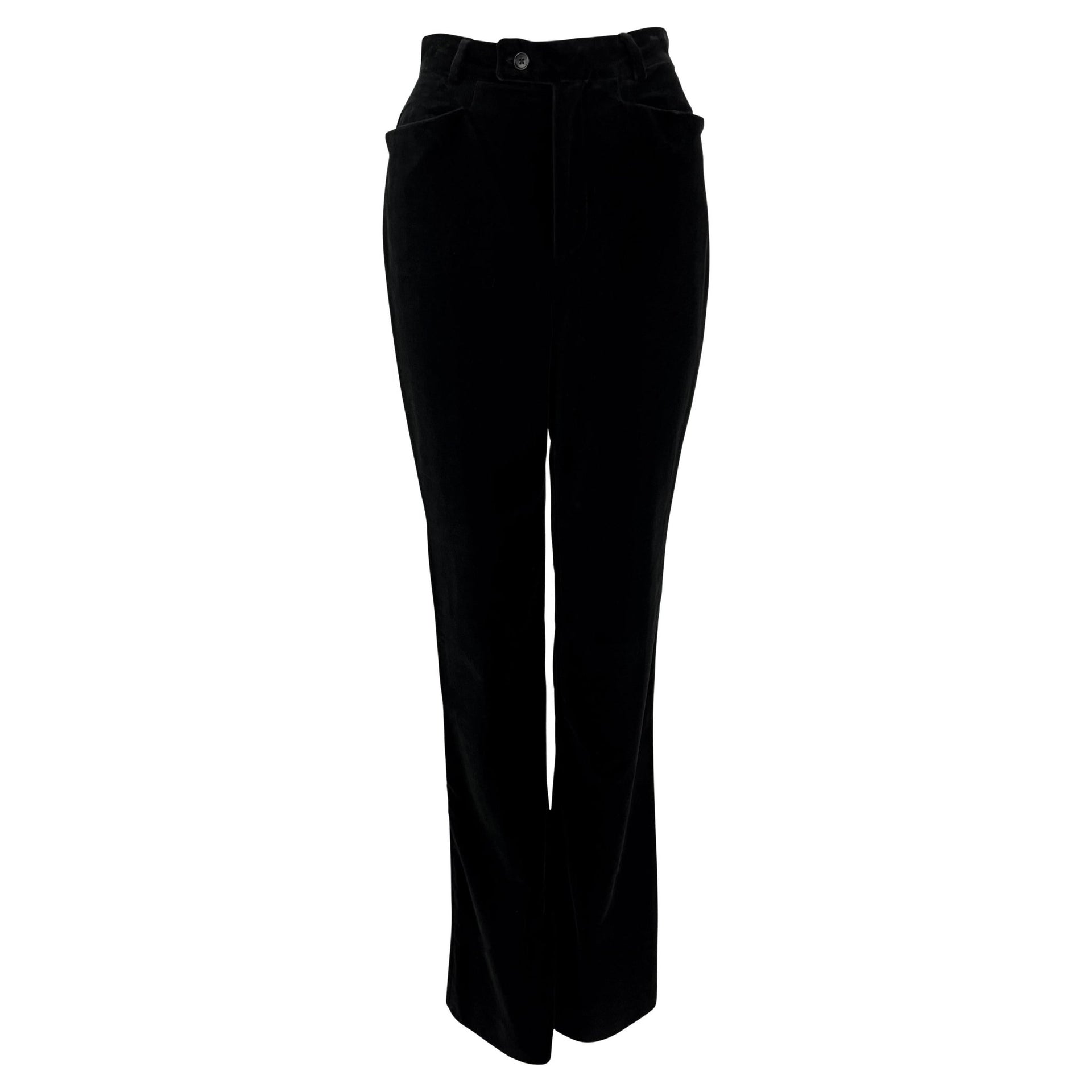 F/W 1996 Gucci by Tom Ford Runway Black Velvet Tuxedo Pants - RealList