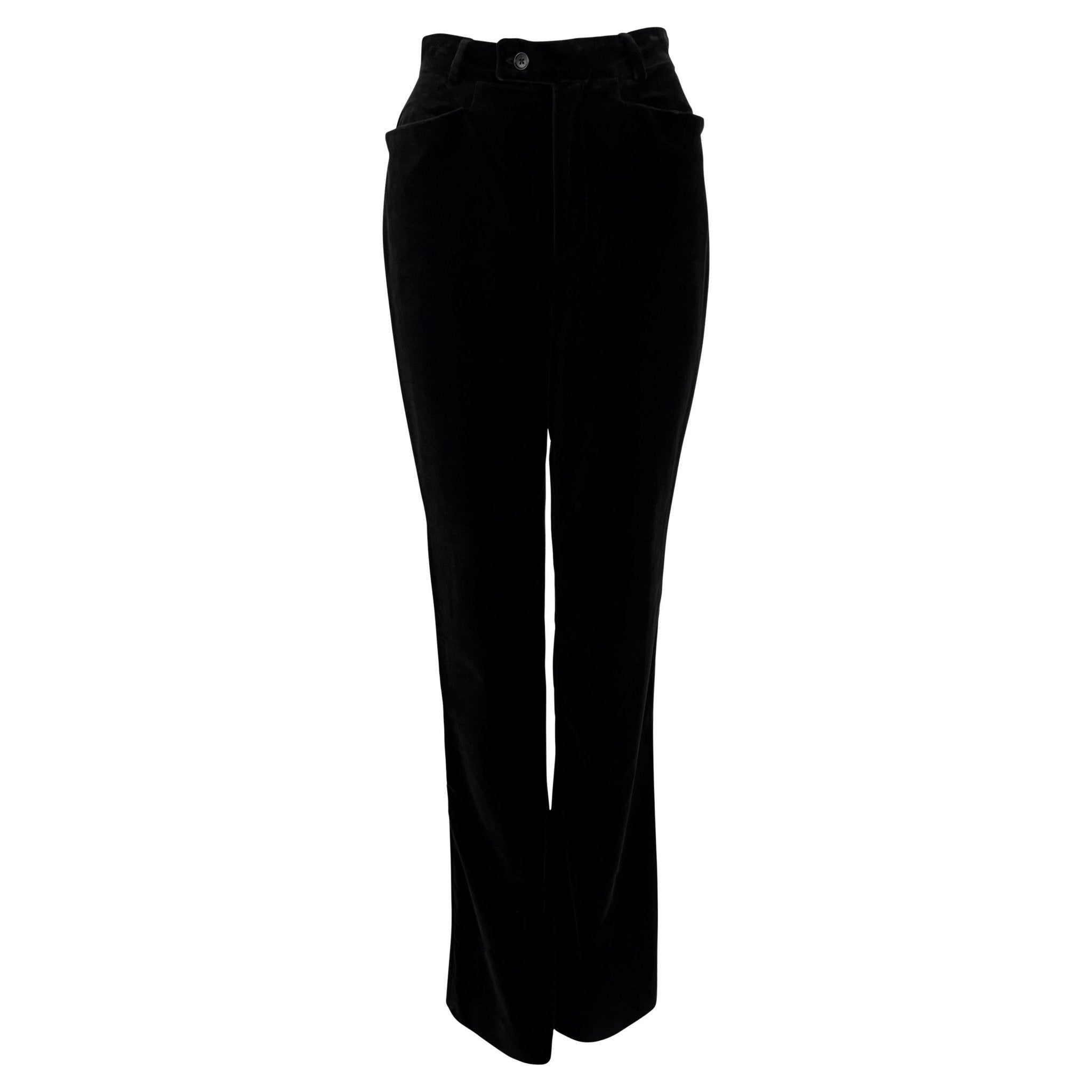 F/W 1996 Gucci by Tom Ford Runway Black Velvet Tuxedo Pants - RealList