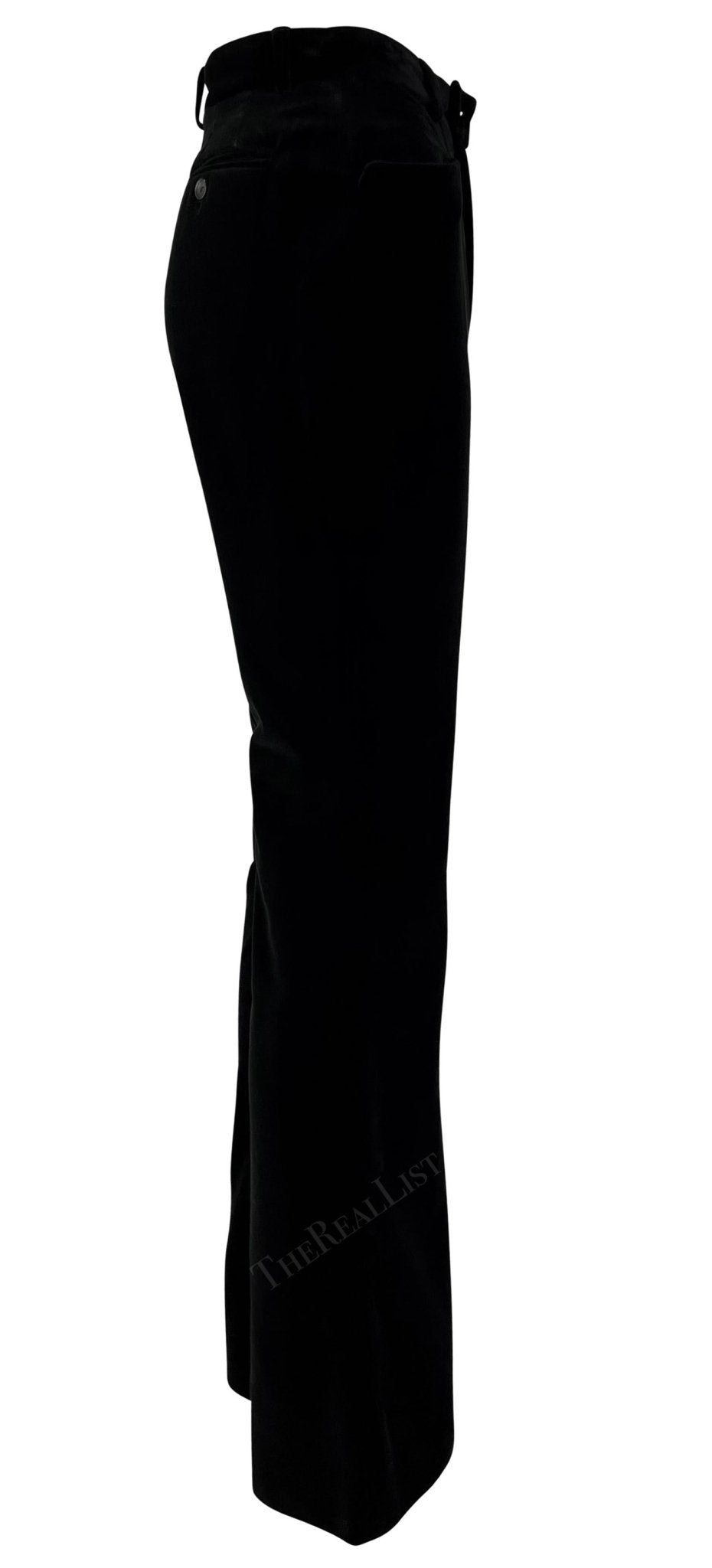 F/W 1996 Gucci by Tom Ford Runway Black Velvet Tuxedo Pants - RealList