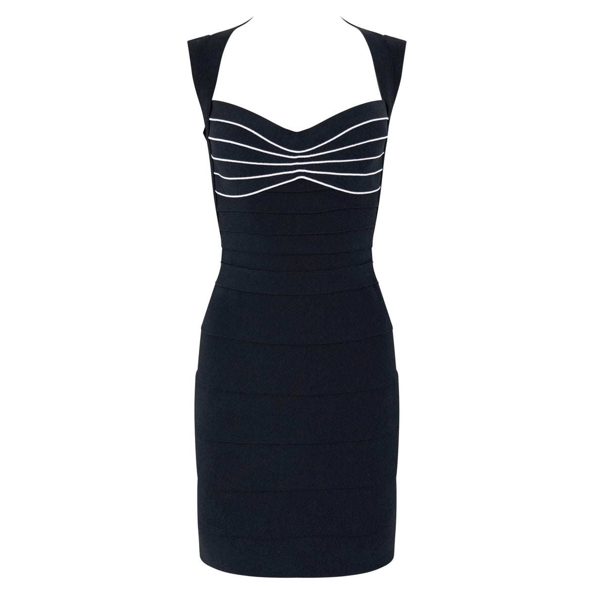 F/W 1996 Hervé Léger Couture Black Bandage Bodycon Contoured Bust Mini Dress - RealList