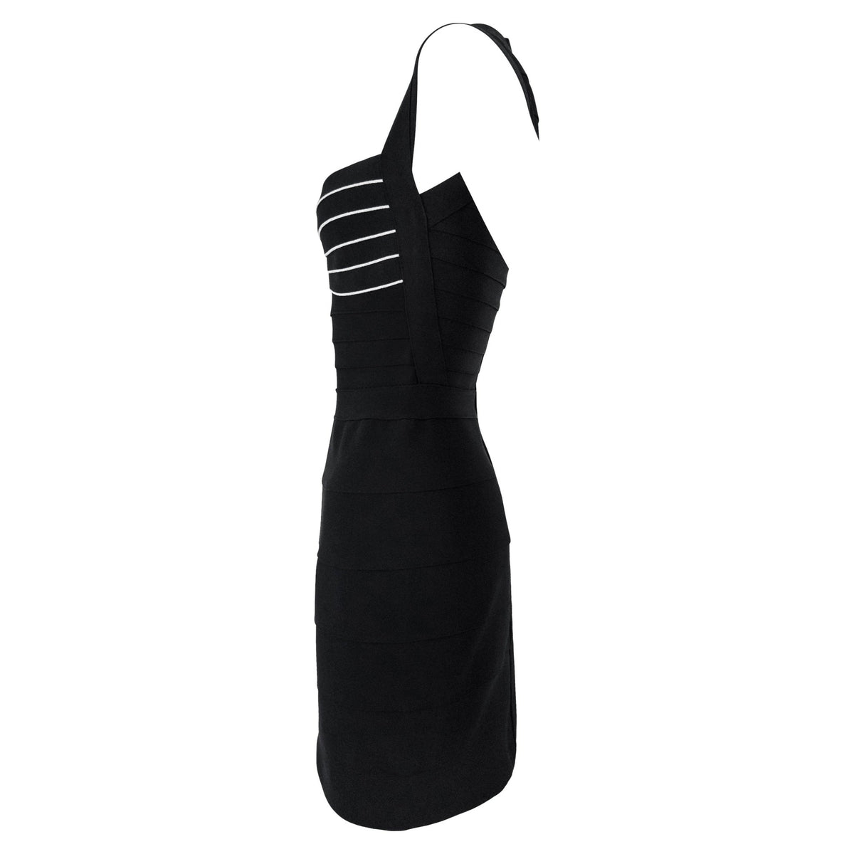 F/W 1996 Hervé Léger Couture Black Bandage Bodycon Contoured Bust Mini Dress - RealList