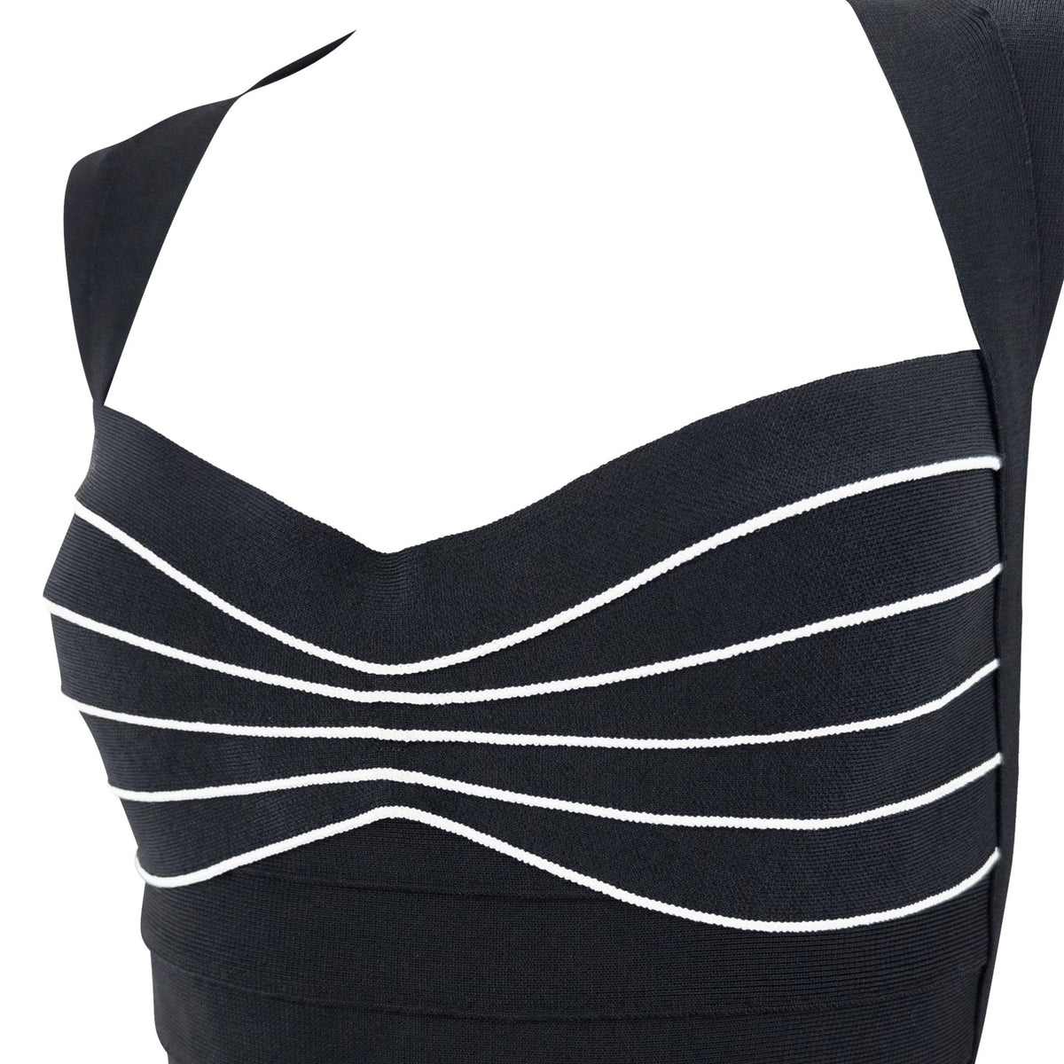 F/W 1996 Hervé Léger Couture Black Bandage Bodycon Contoured Bust Mini Dress - RealList