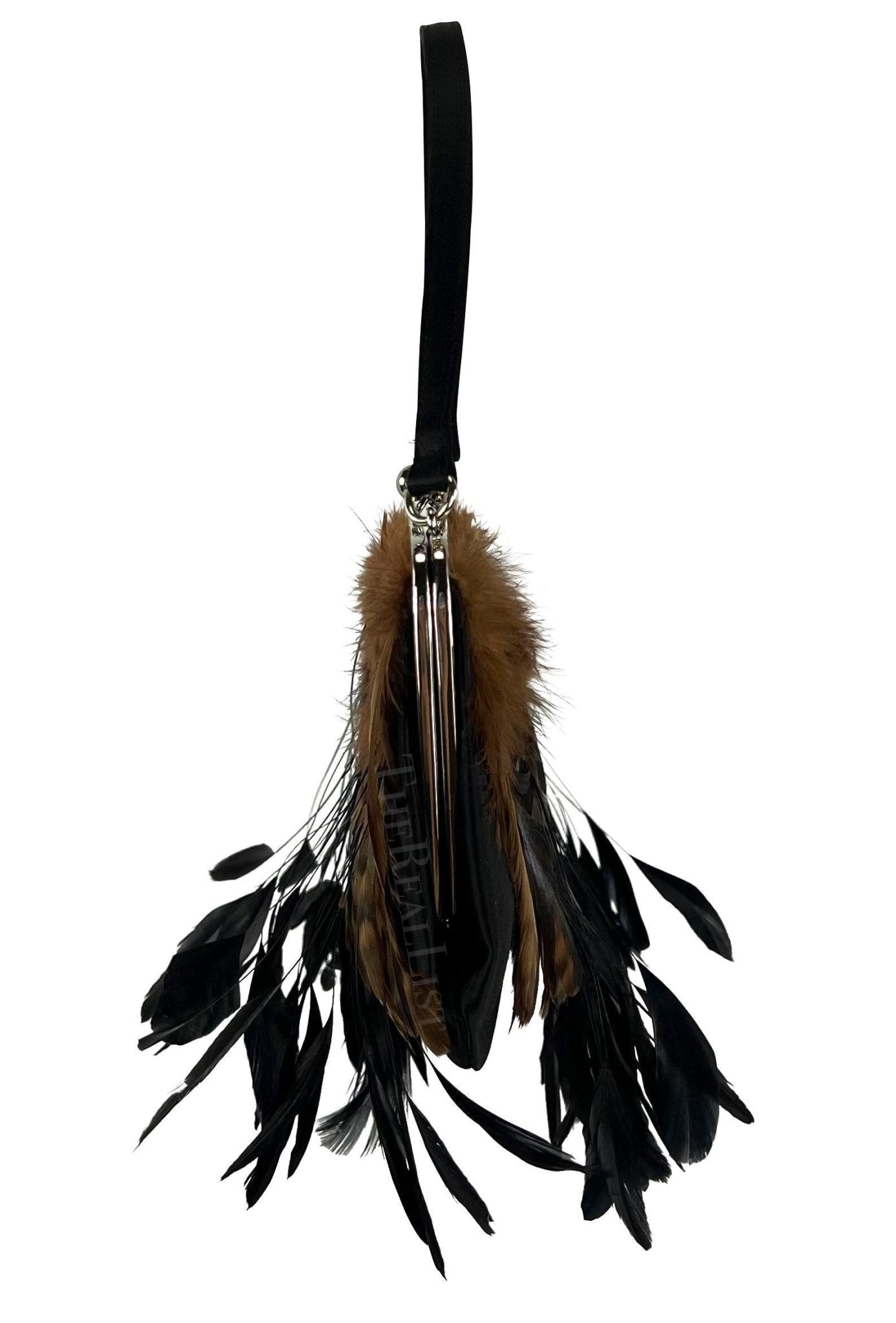 F/W 1997 Dolce & Gabbana Runway Feather Silk Satin Evening Bag - RealList