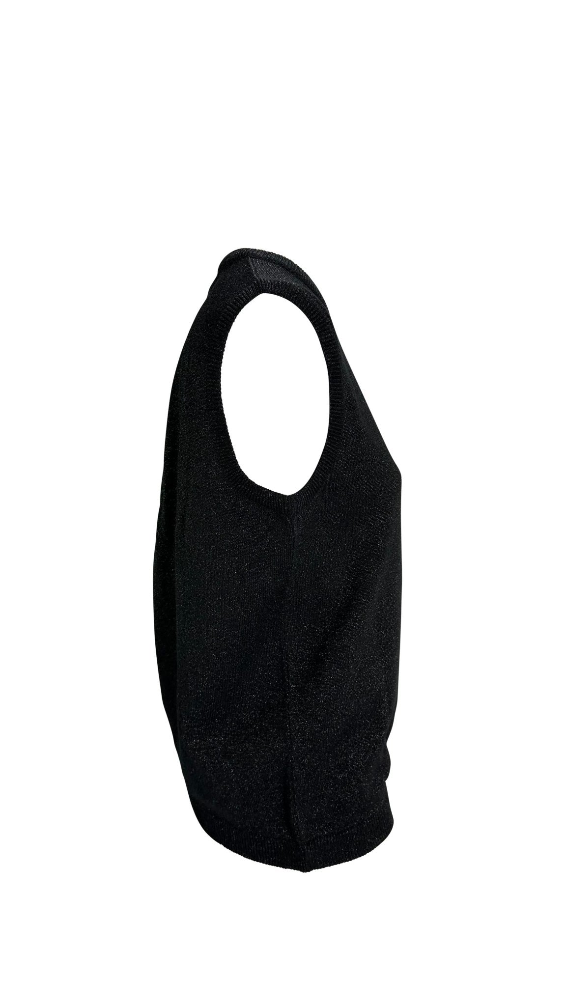 F/W 1997 Gianni Versace Couture Green Beaded Black Lurex Metallic Knit Sweater - RealList