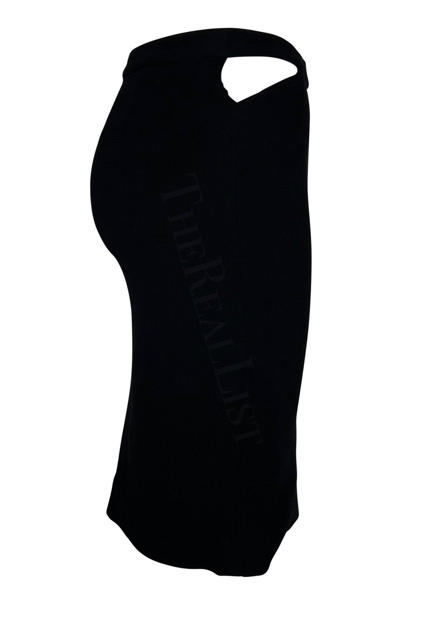 F/W 1997 Gianni Versace Runway Black Hip Cut Out Skirt - RealList