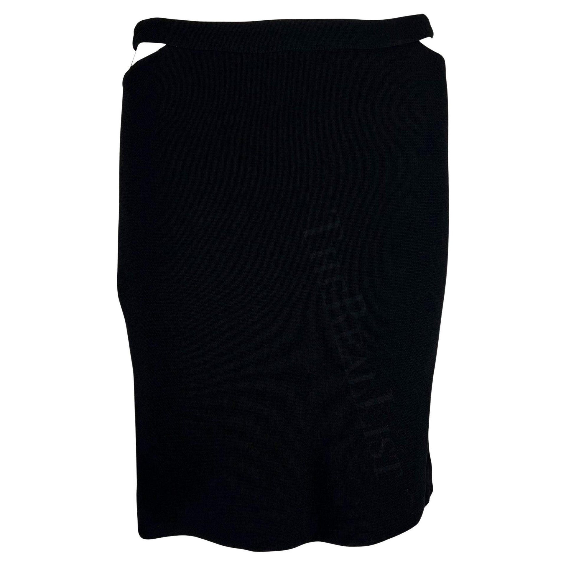 F/W 1997 Gianni Versace Runway Black Hip Cut Out Skirt - RealList