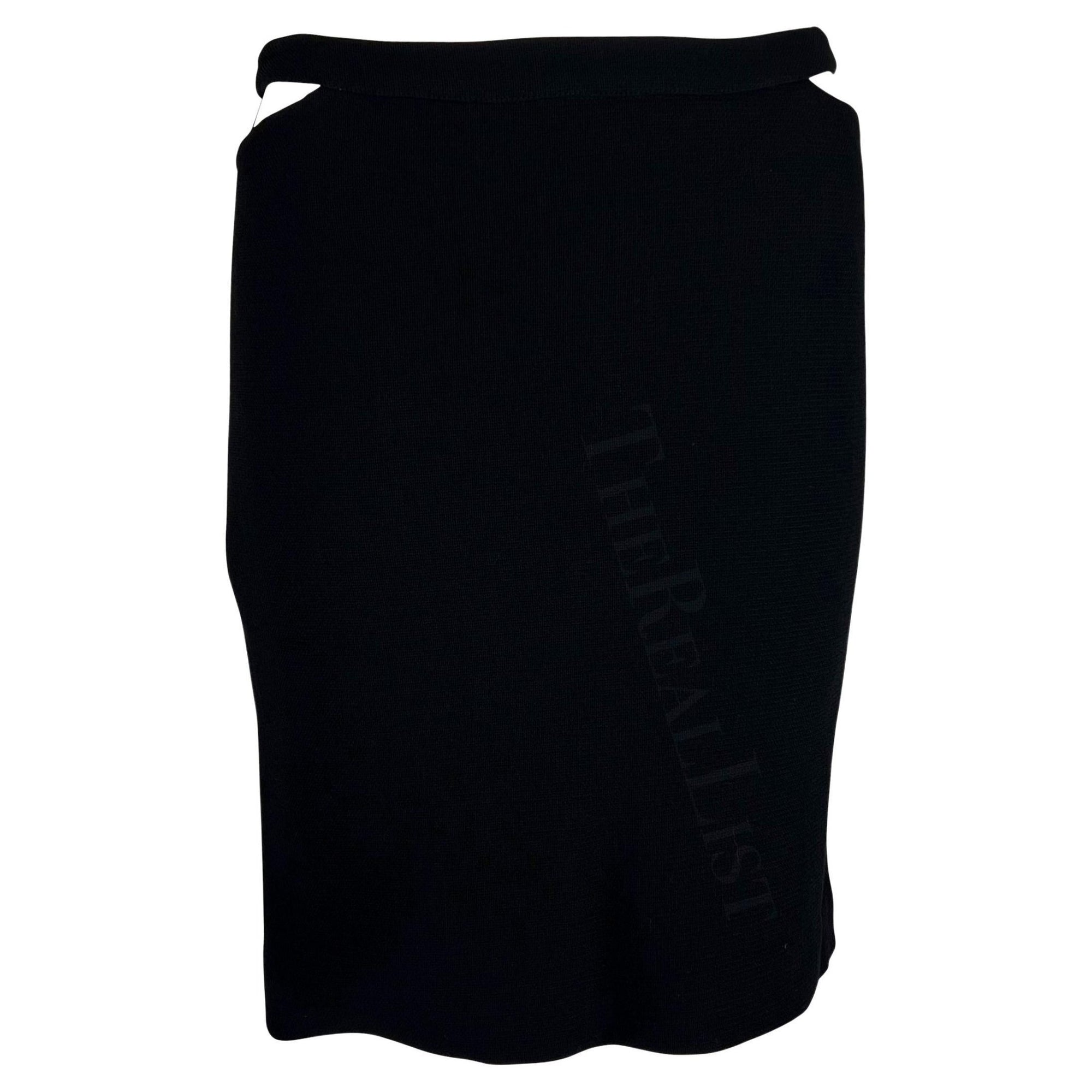 F/W 1997 Gianni Versace Runway Black Hip Cut Out Skirt - RealList