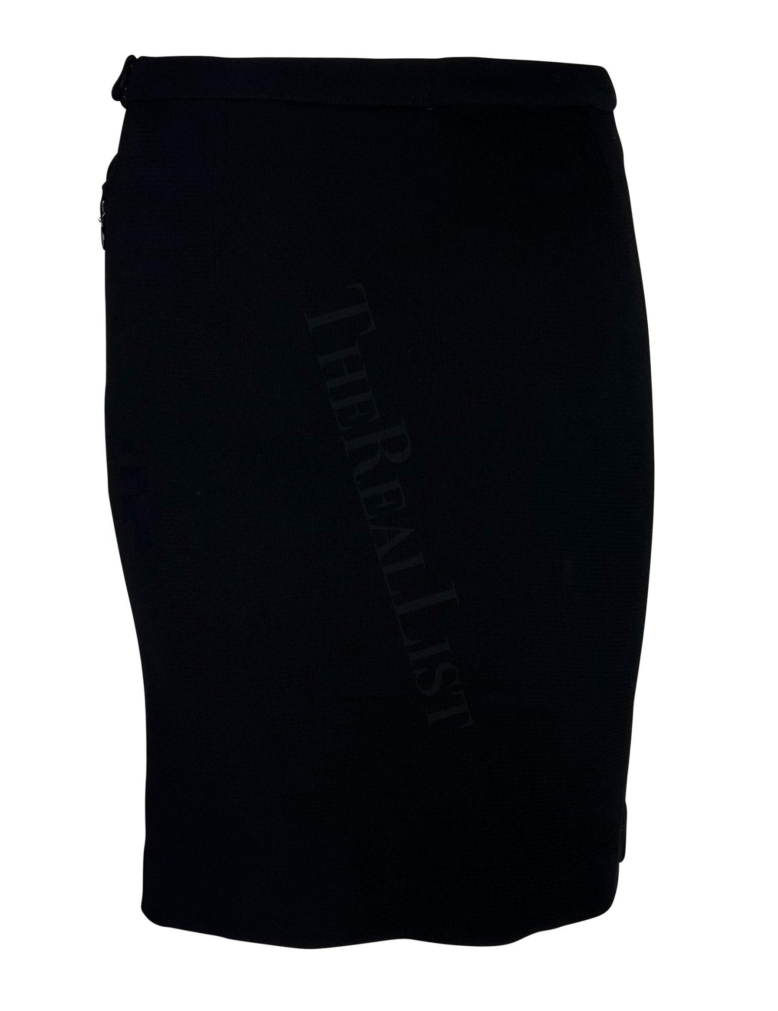 F/W 1997 Gianni Versace Runway Black Hip Cut Out Skirt - RealList