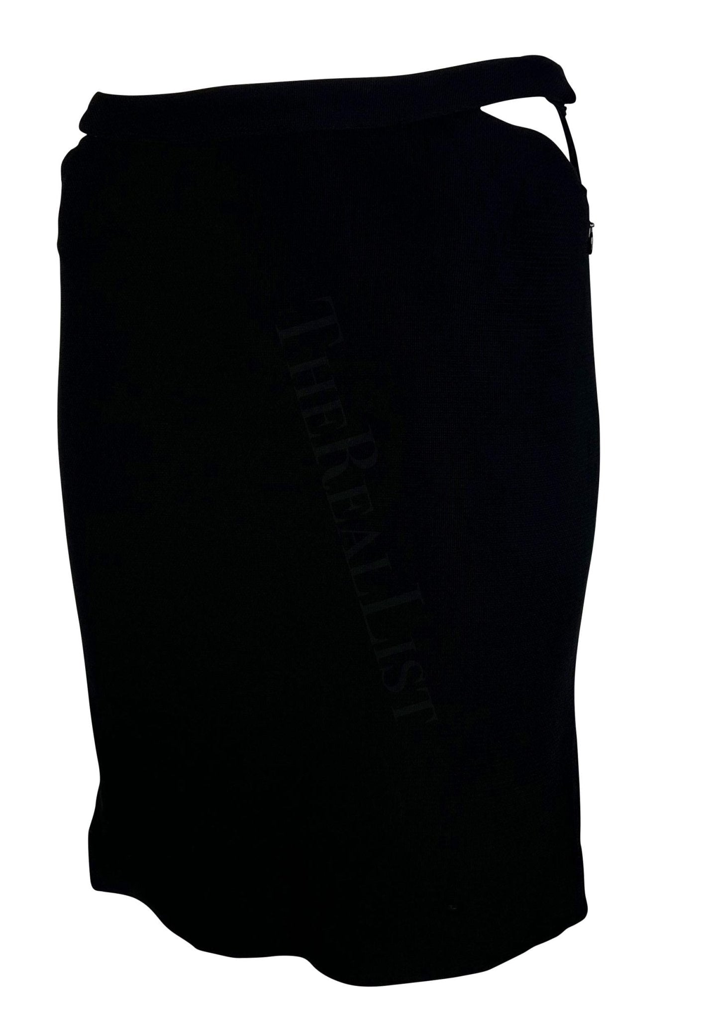 F/W 1997 Gianni Versace Runway Black Hip Cut Out Skirt - RealList