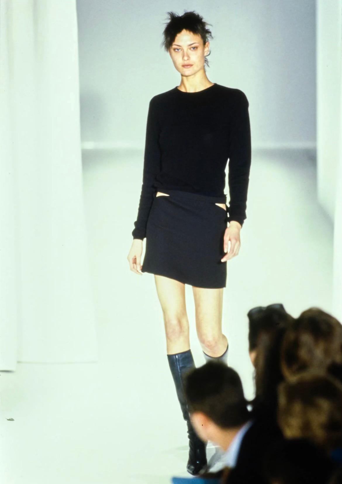 F/W 1997 Gianni Versace Runway Black Hip Cut Out Skirt - RealList