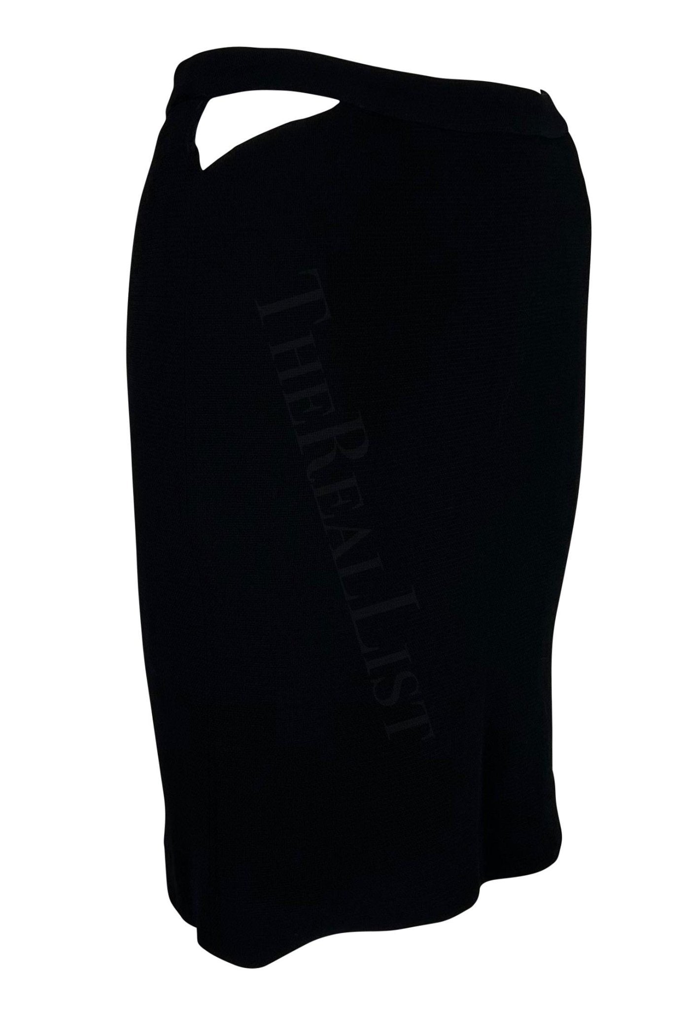 F/W 1997 Gianni Versace Runway Black Hip Cut Out Skirt - RealList