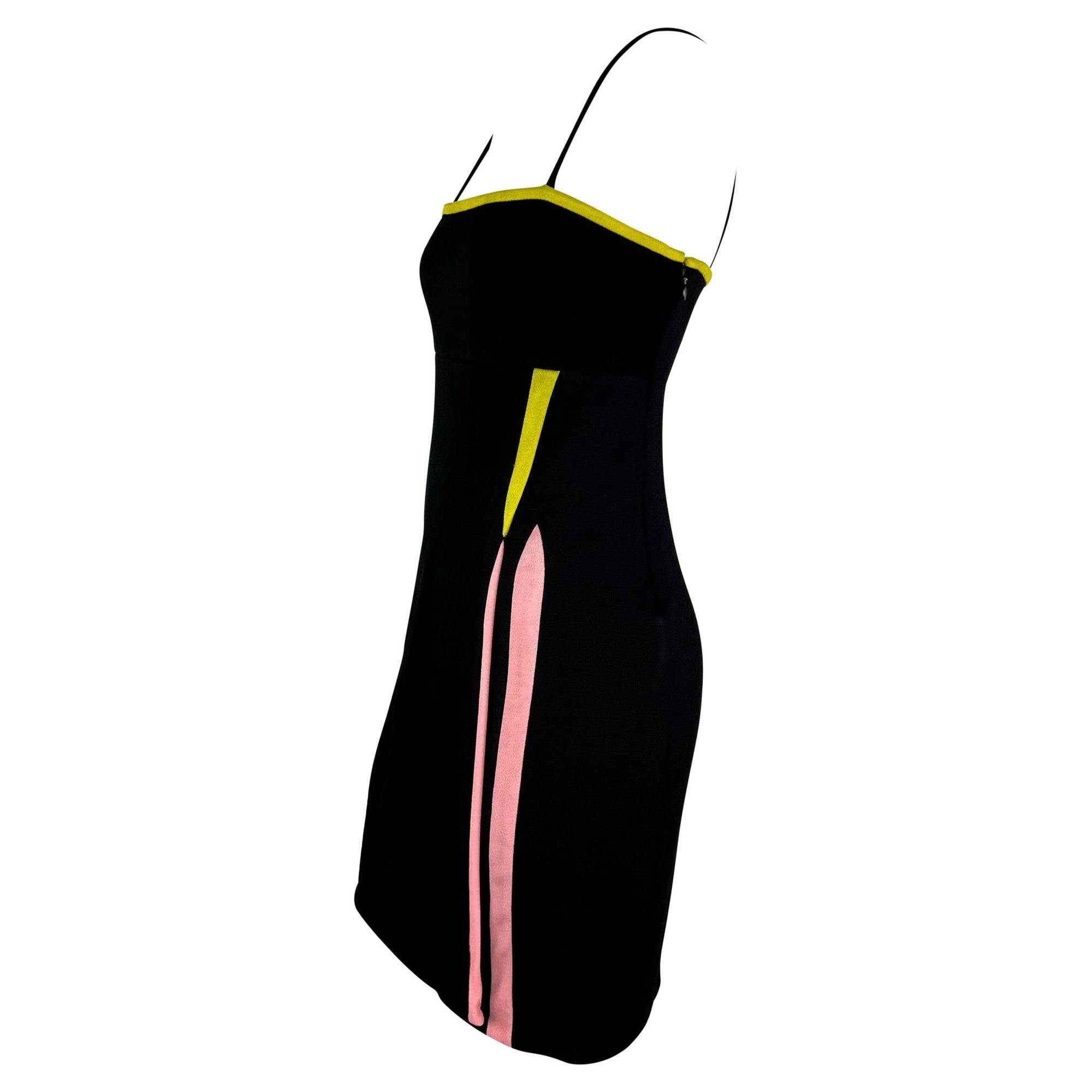 F/W 1997 Gianni Versace Runway Black Wool Blend Faux Wrap Dress - RealList