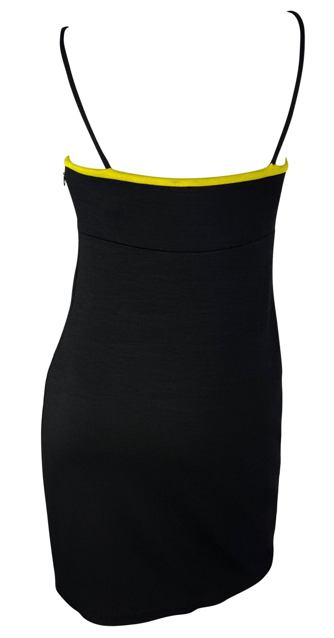 F/W 1997 Gianni Versace Runway Black Wool Blend Faux Wrap Dress - RealList