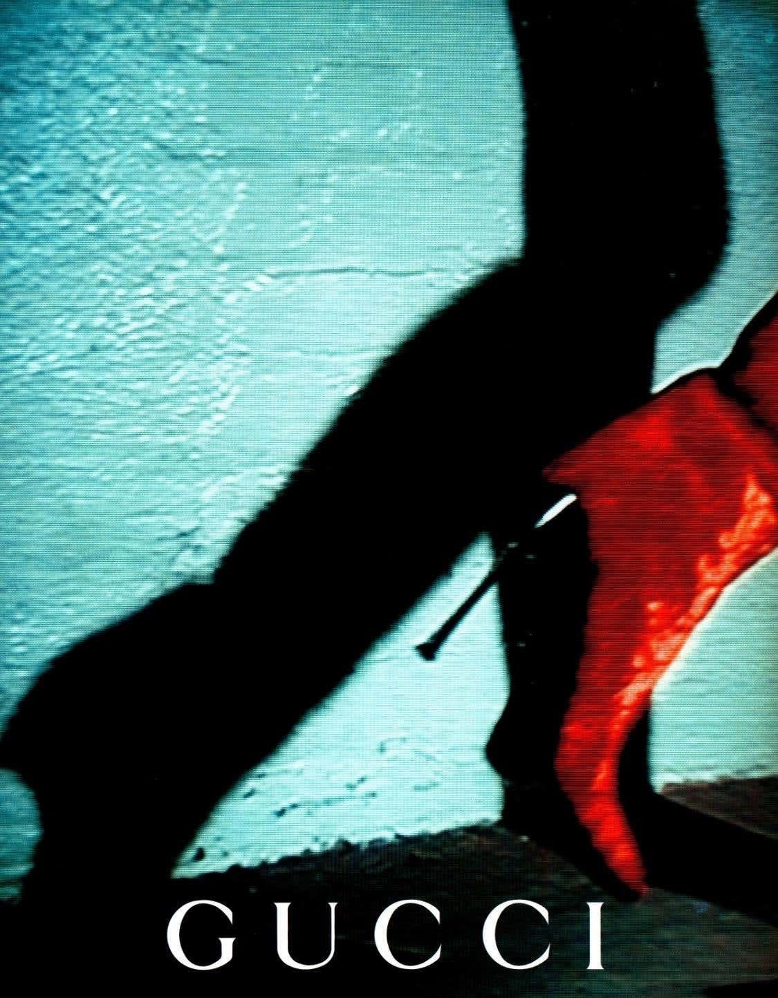 F/W 1997 Gucci by Tom Ford 'GG' Monogram Black Velvet Heel Boots Size 7.5B - RealList