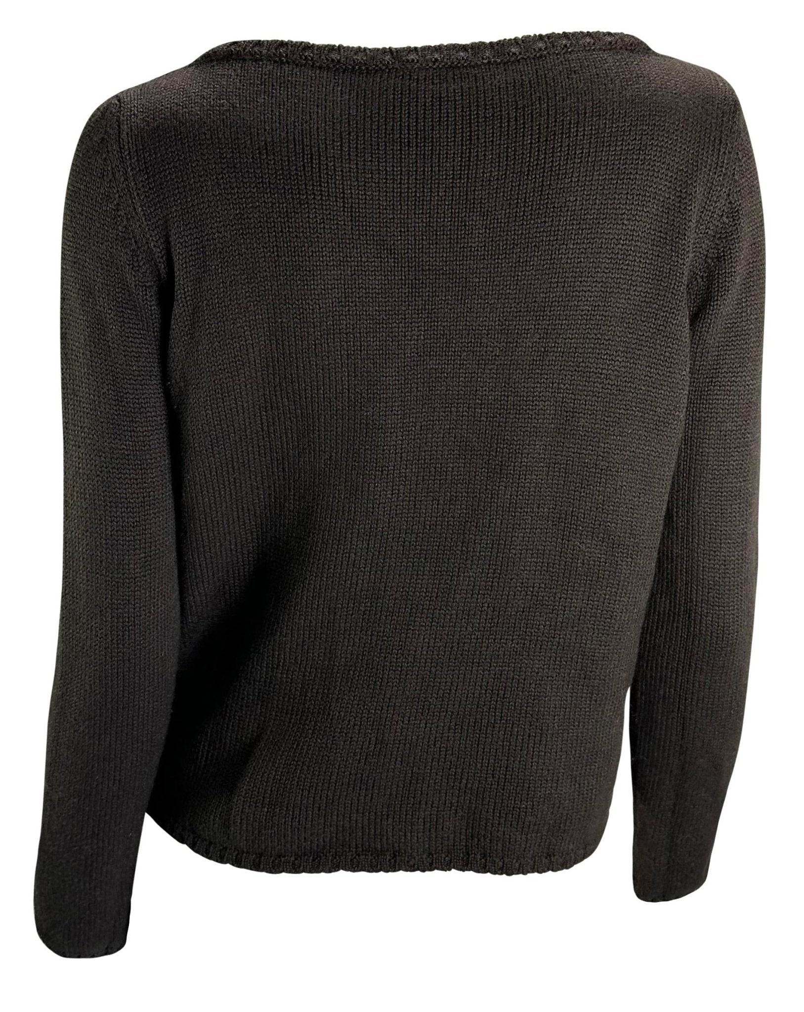 F/W 1997 Gucci by Tom Ford Metal Logo Buckle Brown Knit Wool Pullover Sweater - RealList