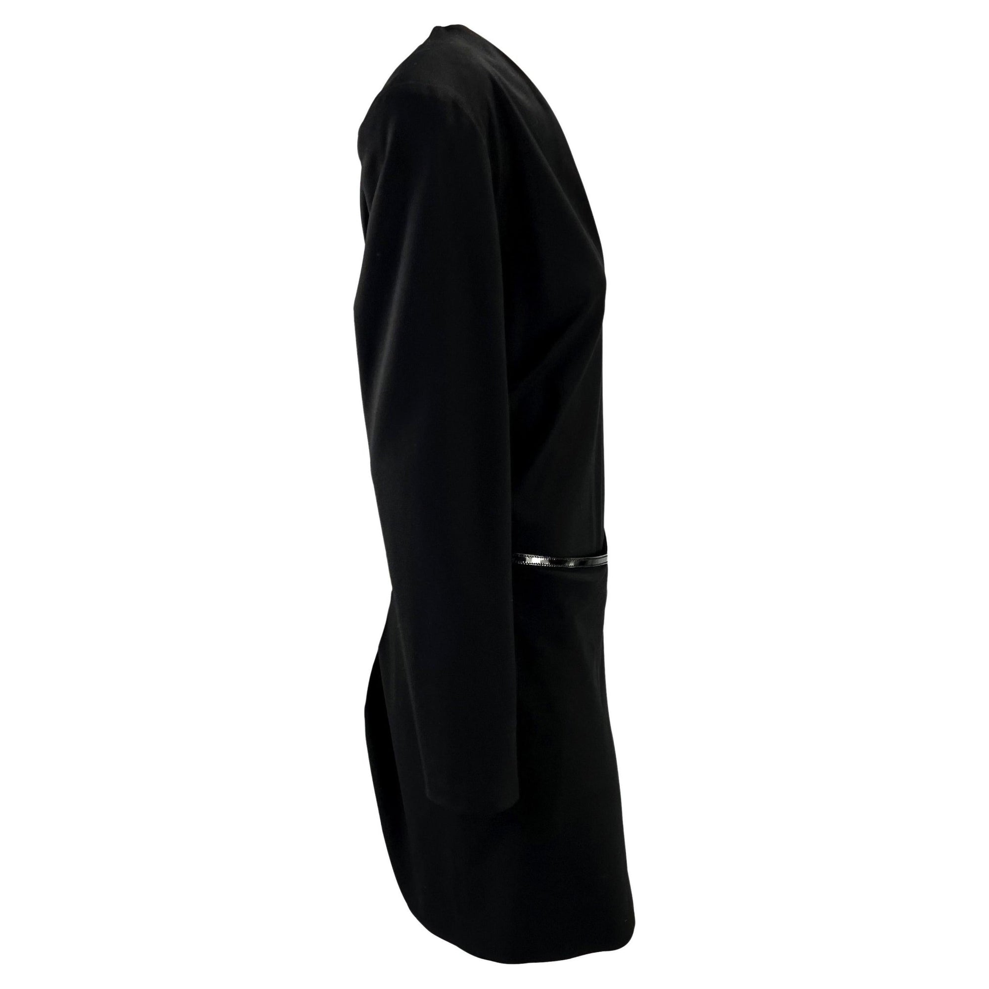 F/W 1997 Gucci by Tom Ford Runway G Buckle V - Neck Wrap Leather Belt Dress - RealList