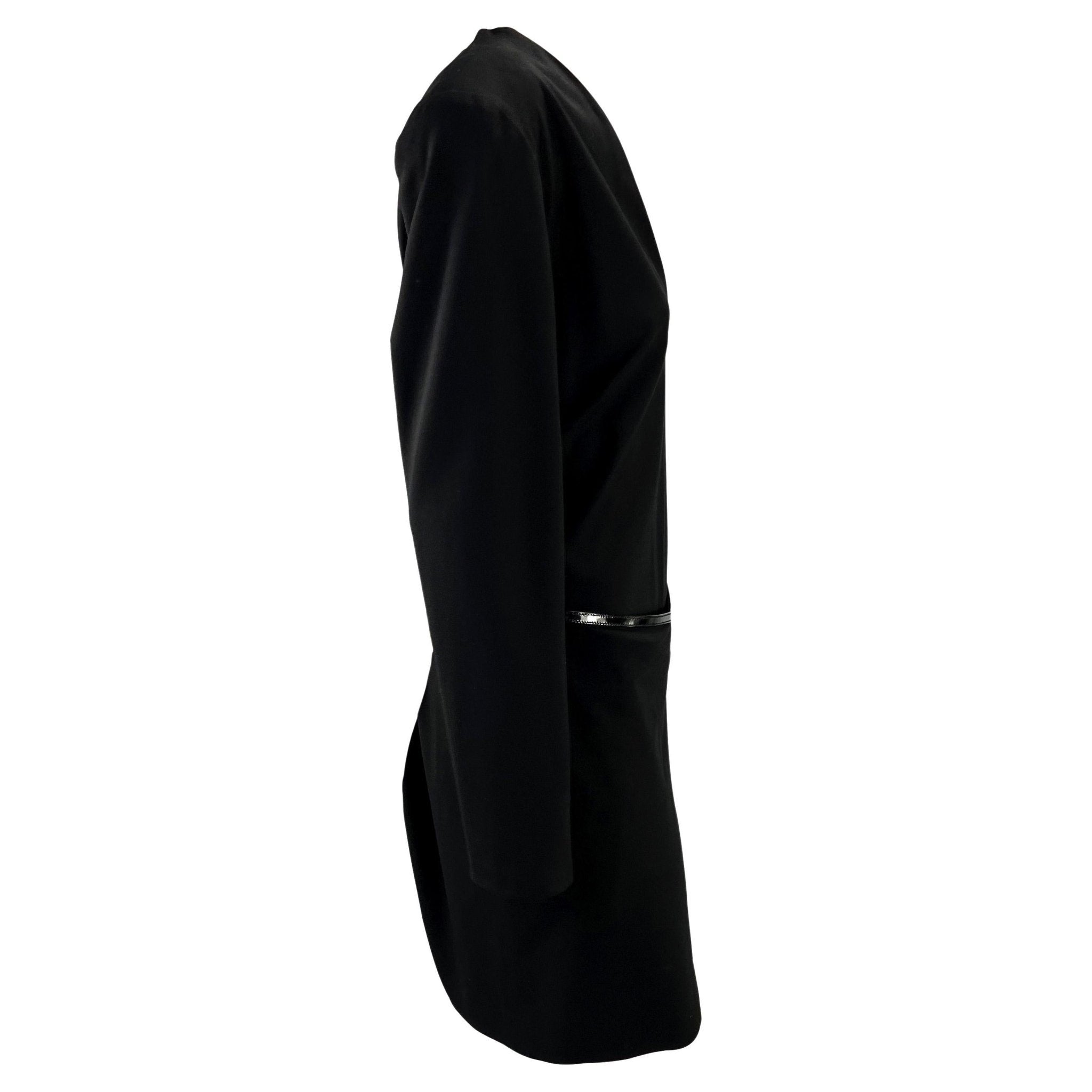 F/W 1997 Gucci by Tom Ford Runway G Buckle V - Neck Wrap Leather Belt Dress - RealList