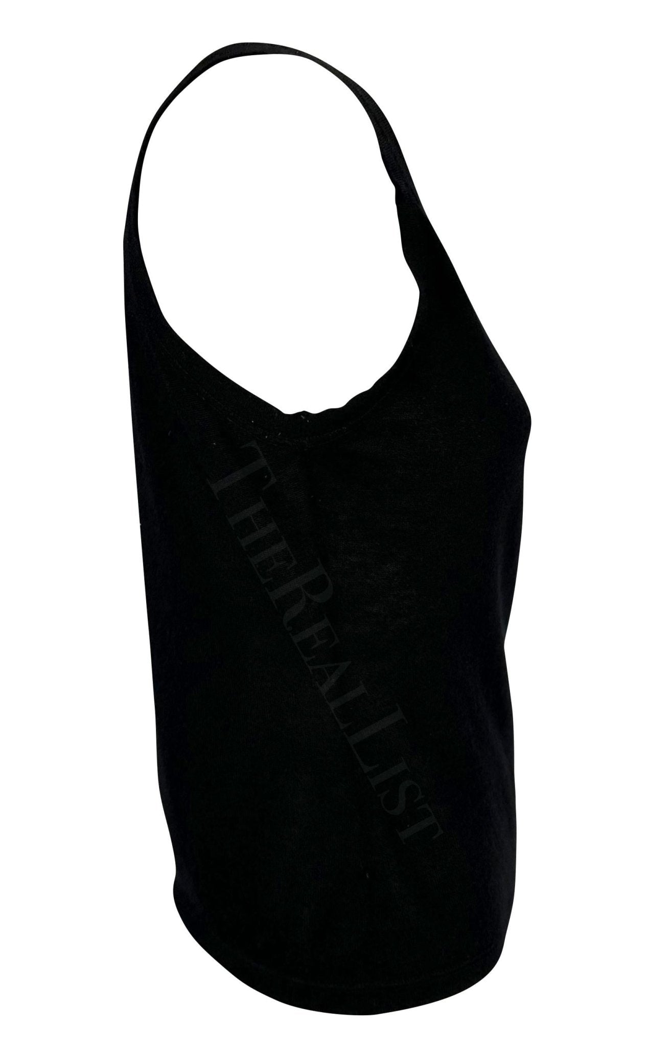 F/W 1997 Gucci by Tom Ford Runway Sheer Cashmere Black Stretch Tank Top - RealList
