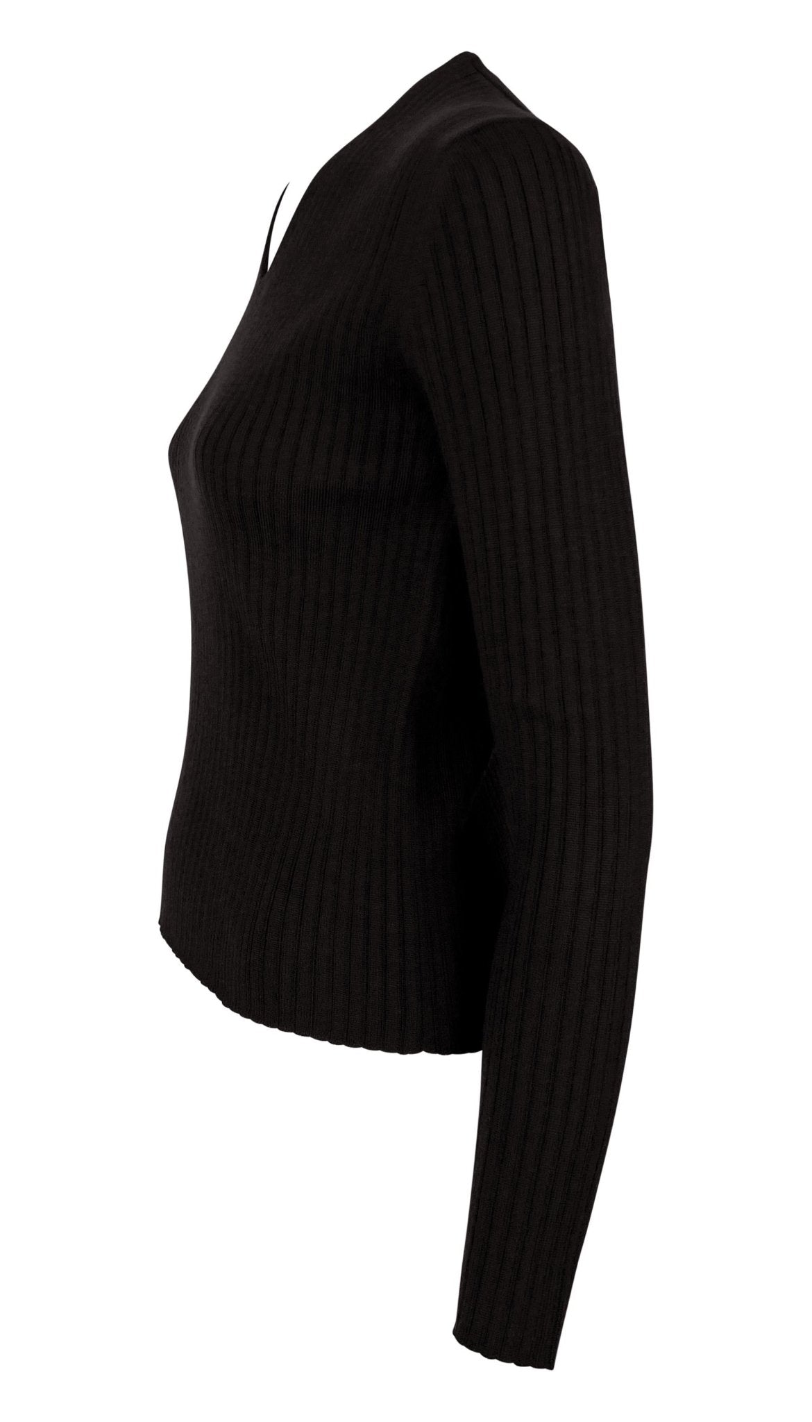 F/W 1997 Gucci by Tom Ford Semi - Sheer Brown Wool V - Neck Stretch Ribbed Sweater - RealList