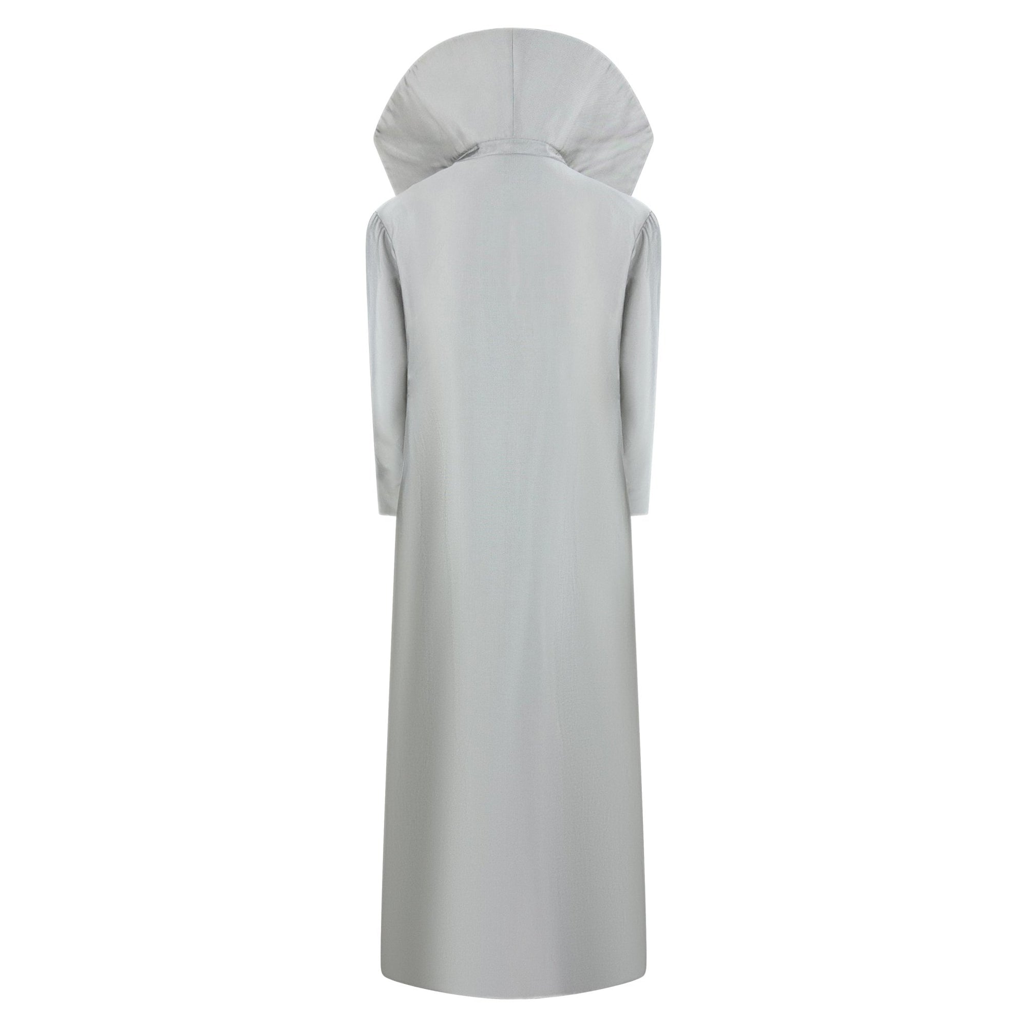 F/W 1997 Halston Runway Silver Heavily Beaded Strap Gown Opera Coat Set - RealList