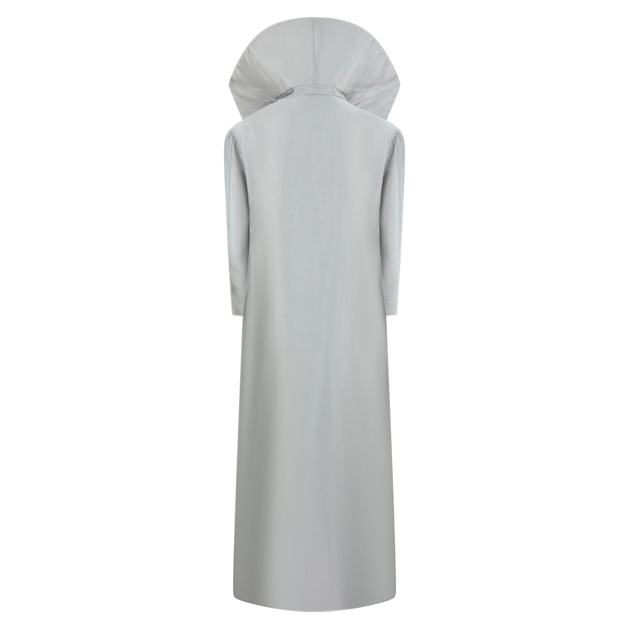 F/W 1997 Halston Runway Silver Heavily Beaded Strap Gown Opera Coat Set - RealList