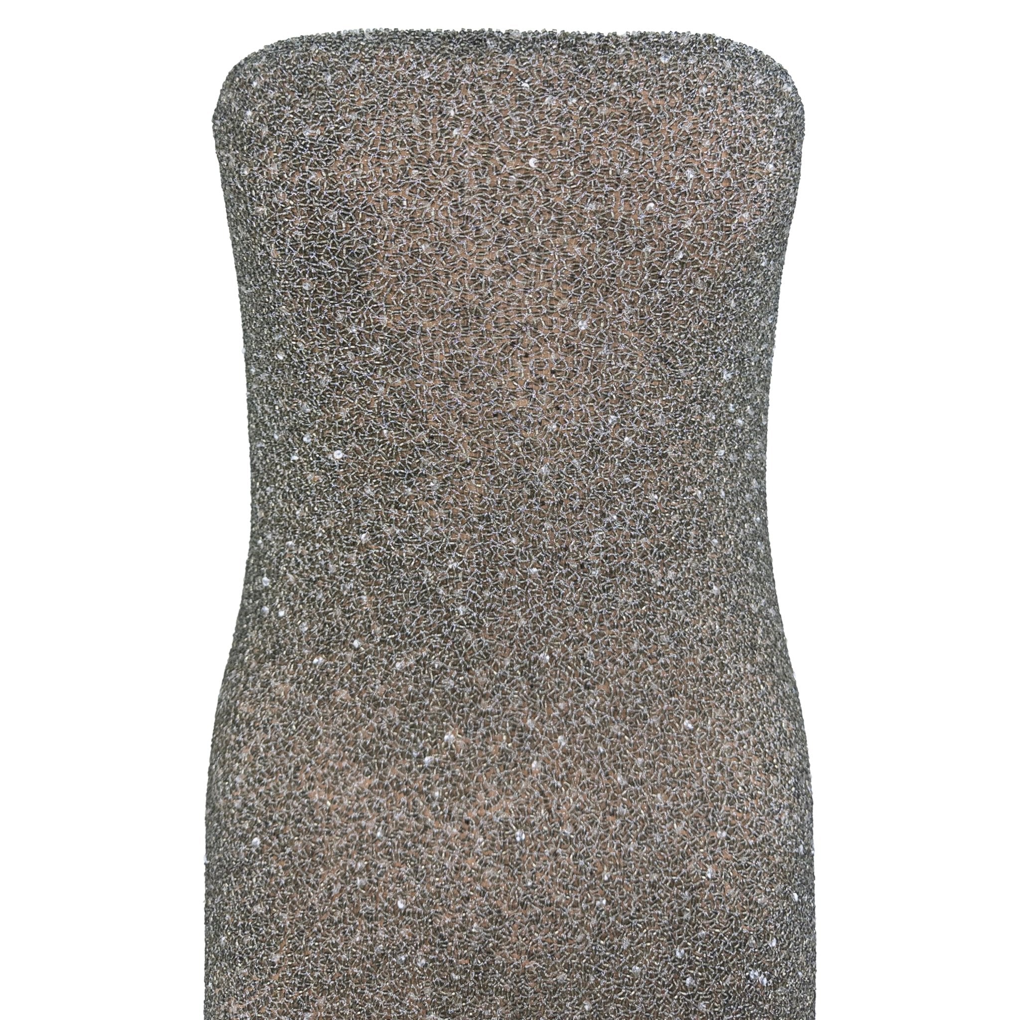 F/W 1997 Halston Runway Silver Heavily Beaded Strap Gown Opera Coat Set - RealList