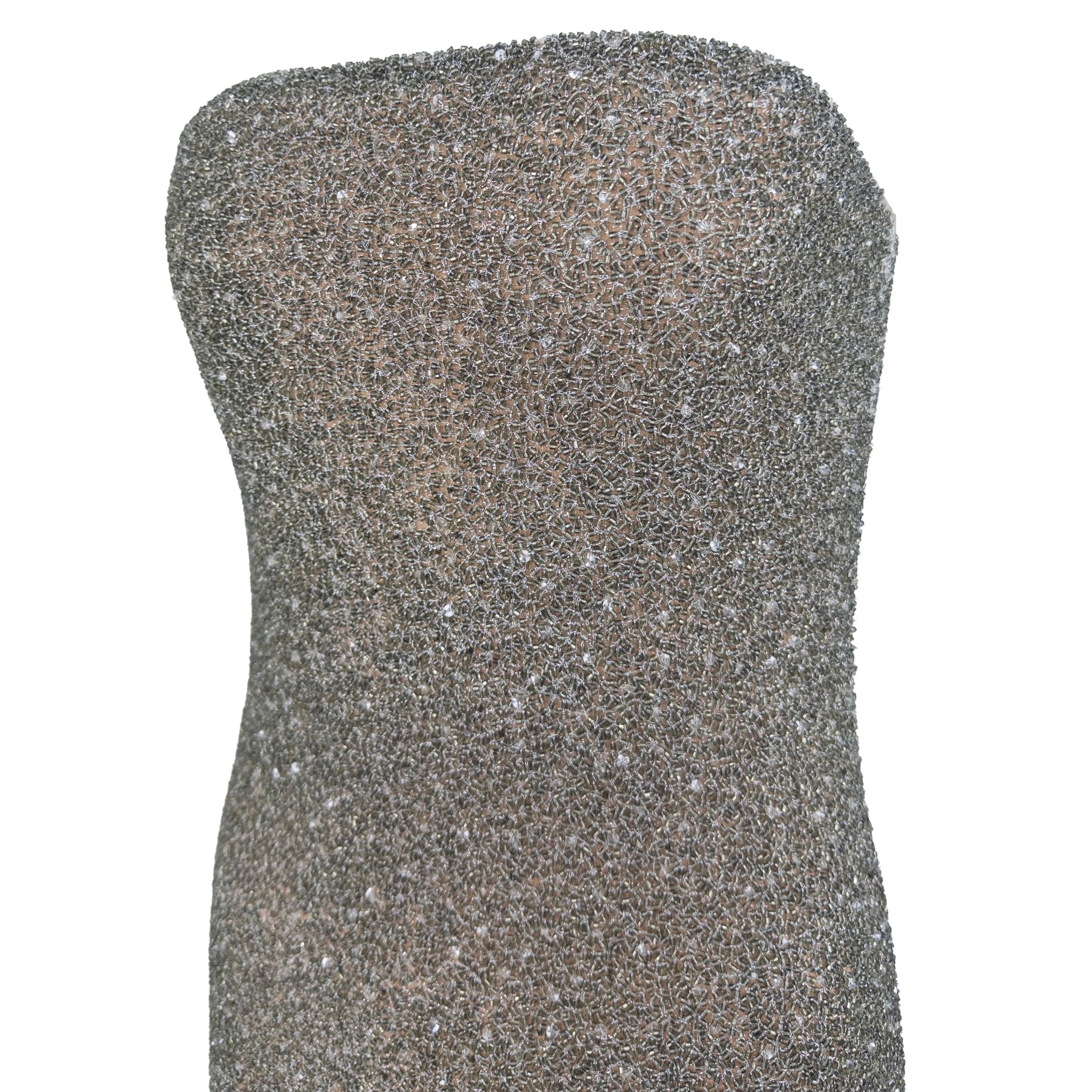 F/W 1997 Halston Runway Silver Heavily Beaded Strap Gown Opera Coat Set - RealList