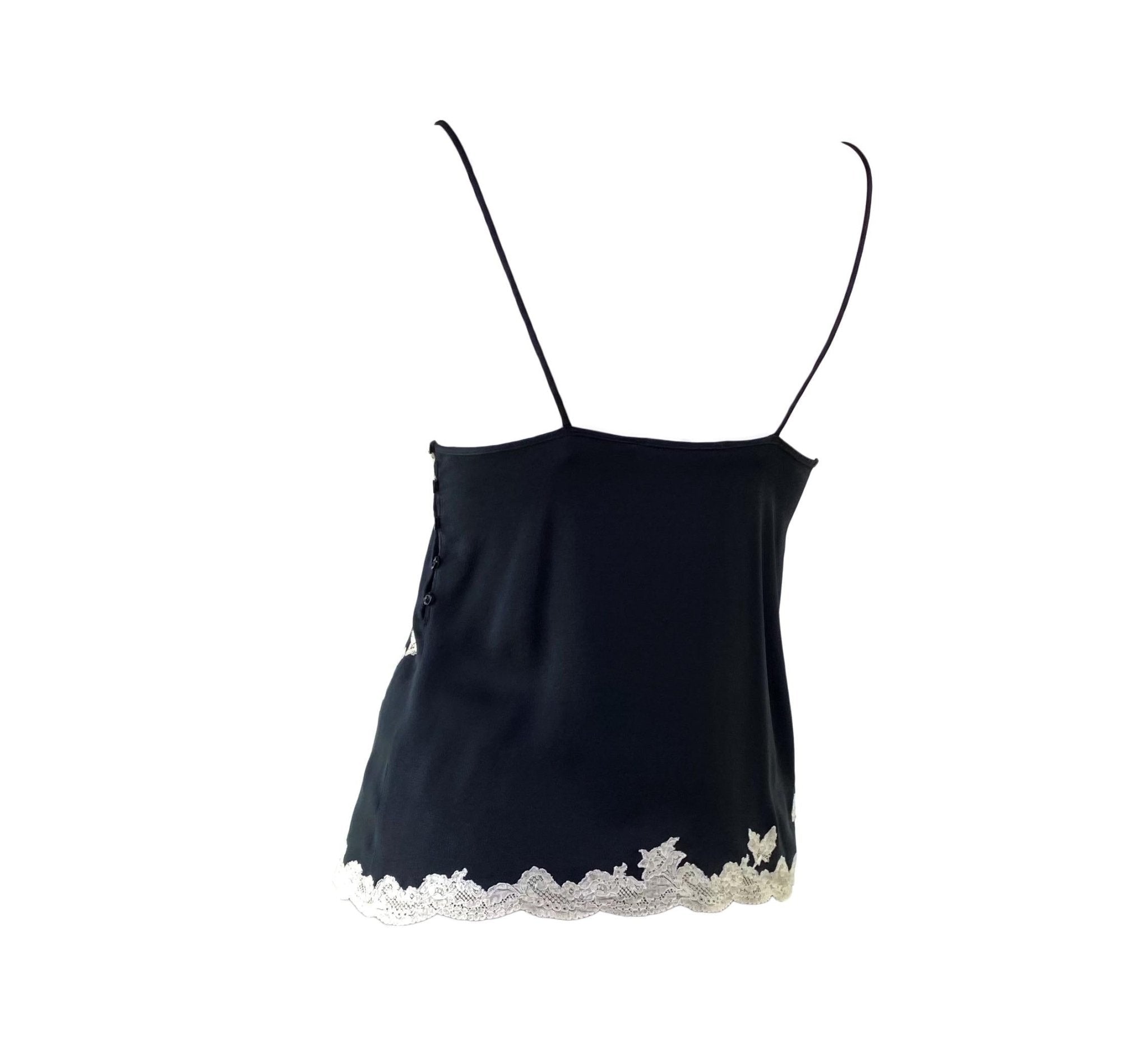 F/W 1998 Christian Dior by John Galliano Black Silk Lace - Trim Camisole - RealList