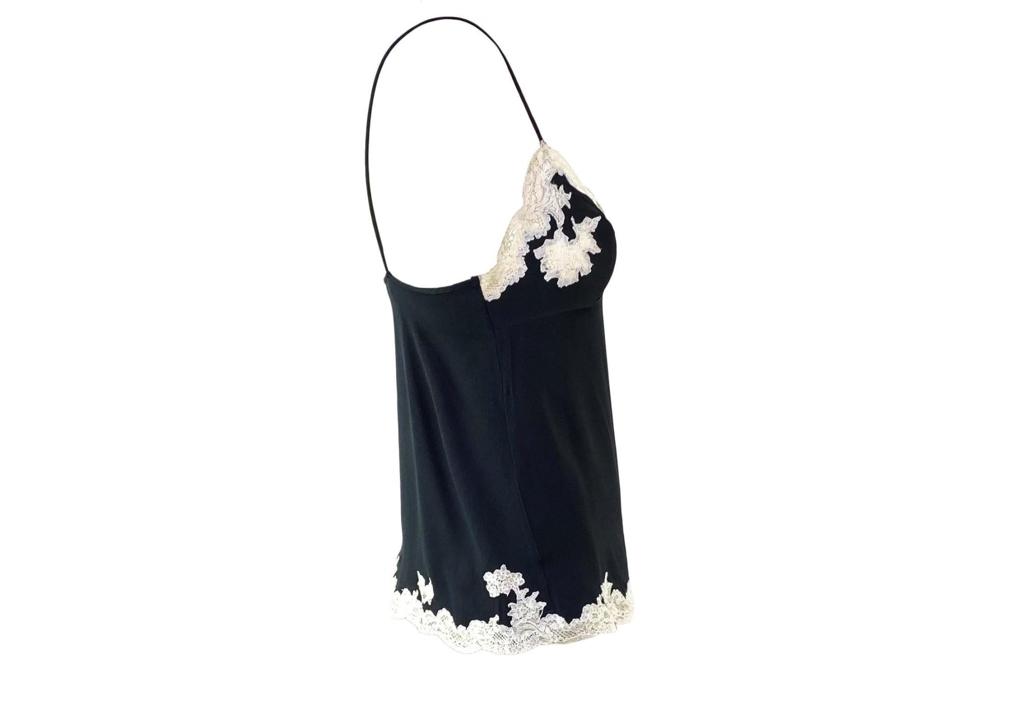 F/W 1998 Christian Dior by John Galliano Black Silk Lace - Trim Camisole - RealList