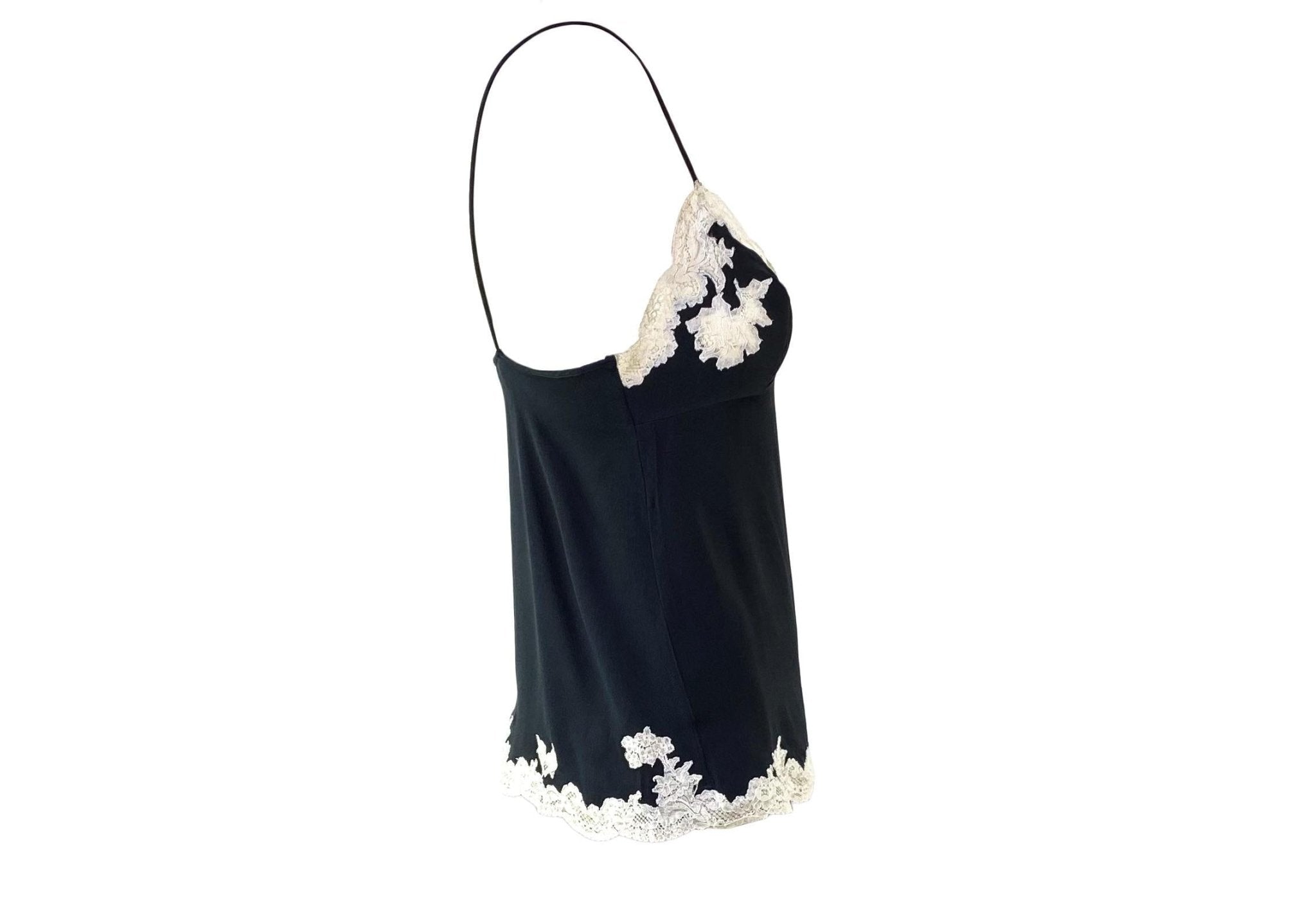F/W 1998 Christian Dior by John Galliano Black Silk Lace - Trim Camisole - RealList