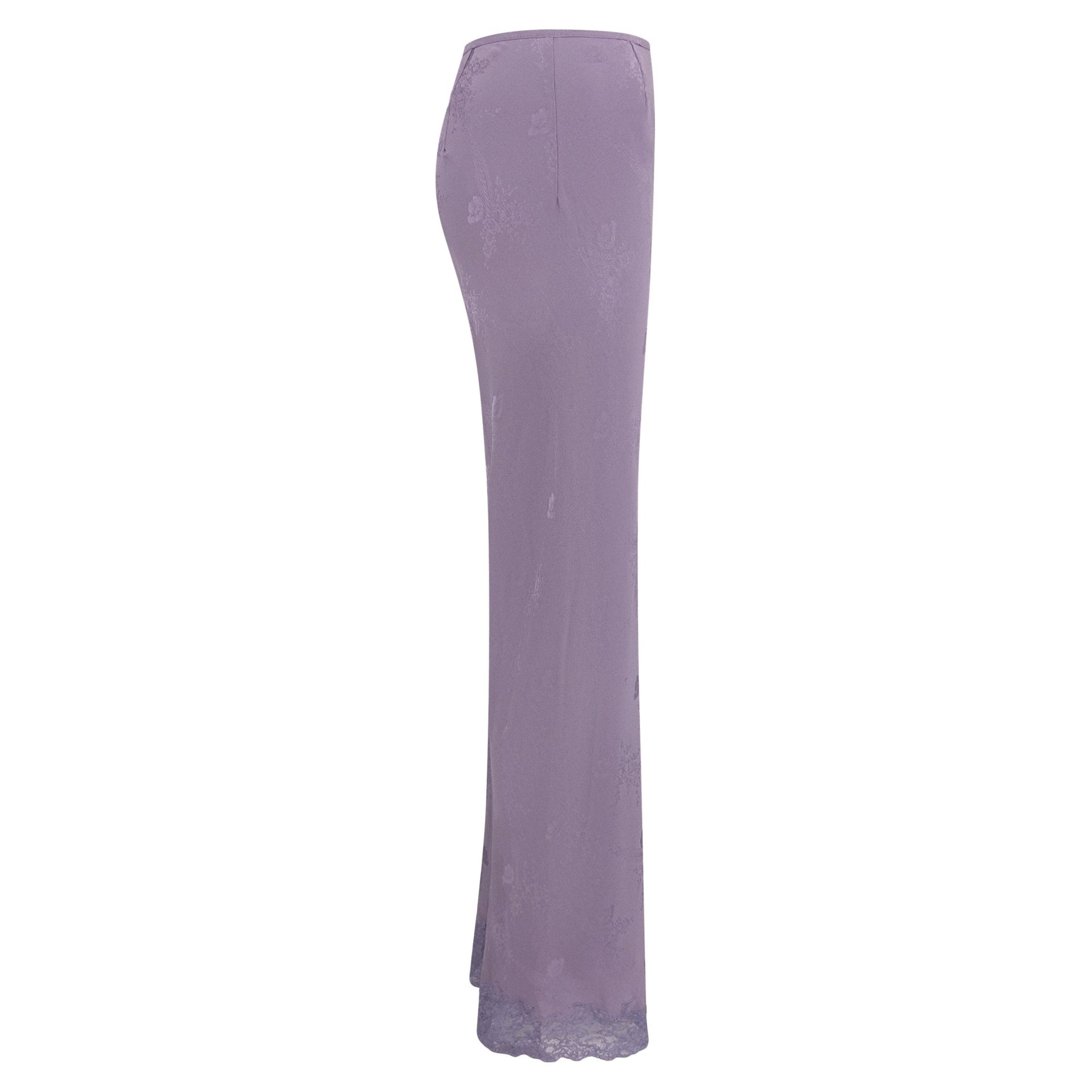 F/W 1998 Christian Dior by John Galliano Lavender Silk Lace Trim Pants - RealList