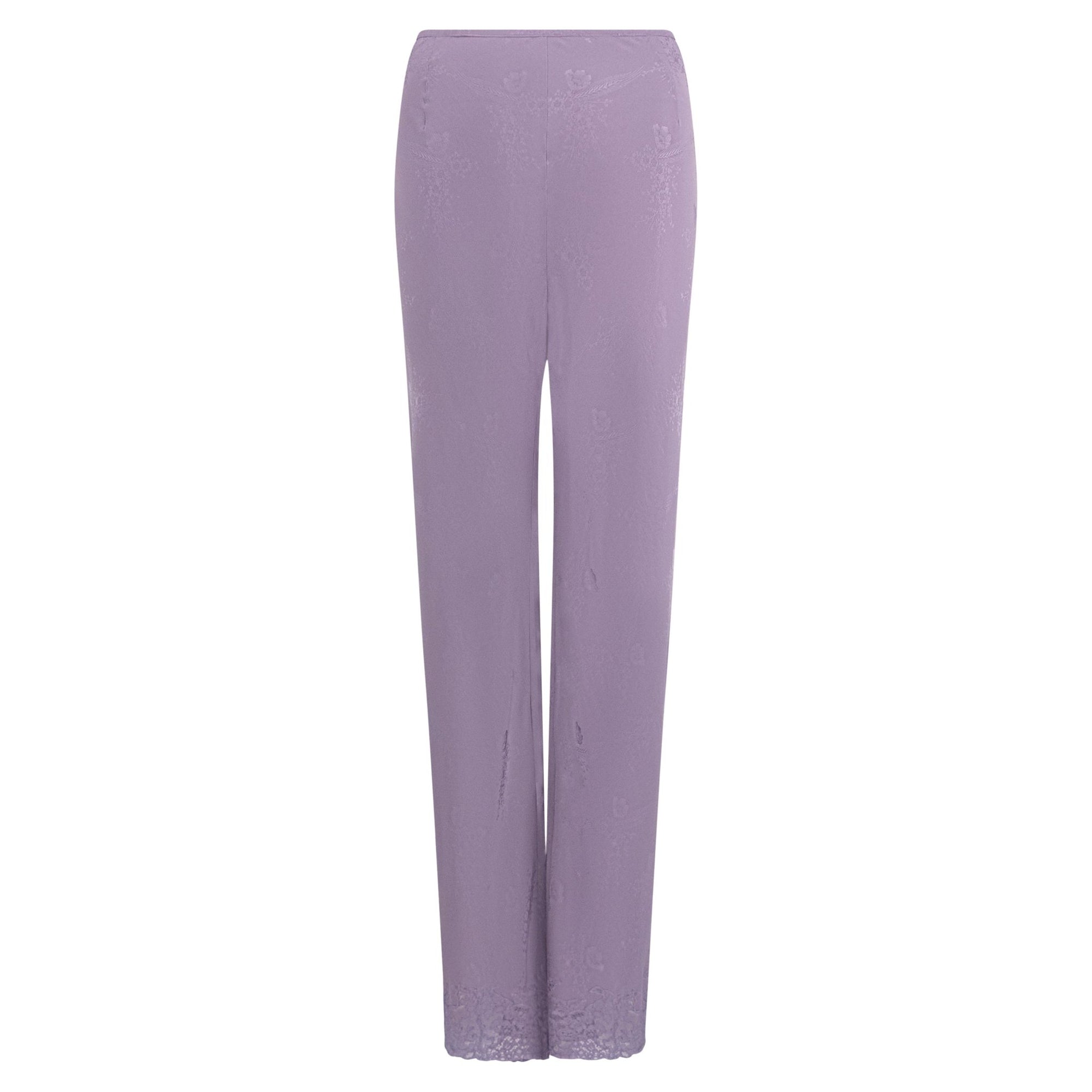 F/W 1998 Christian Dior by John Galliano Lavender Silk Lace Trim Pants - RealList