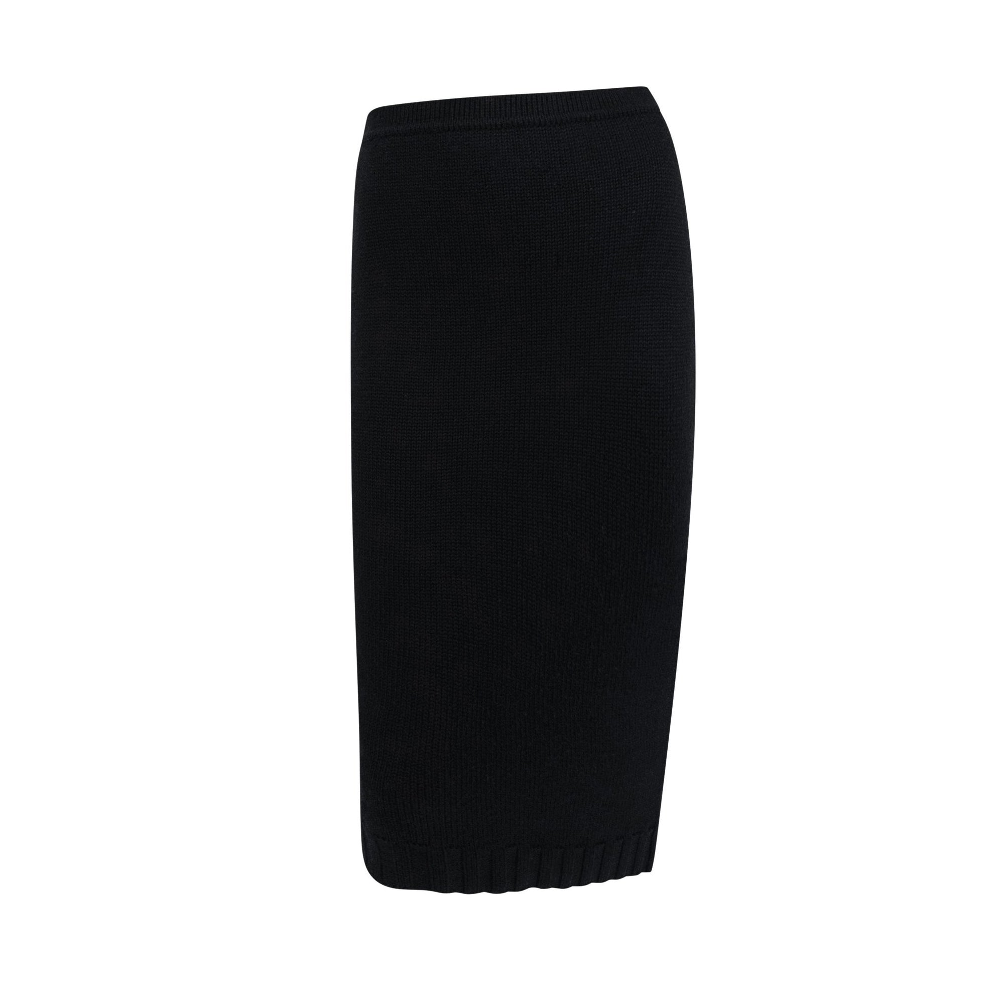 F/W 1998 Dolce & Gabbana Backless Virgin Wool Black Cropped Top Skirt Set - RealList