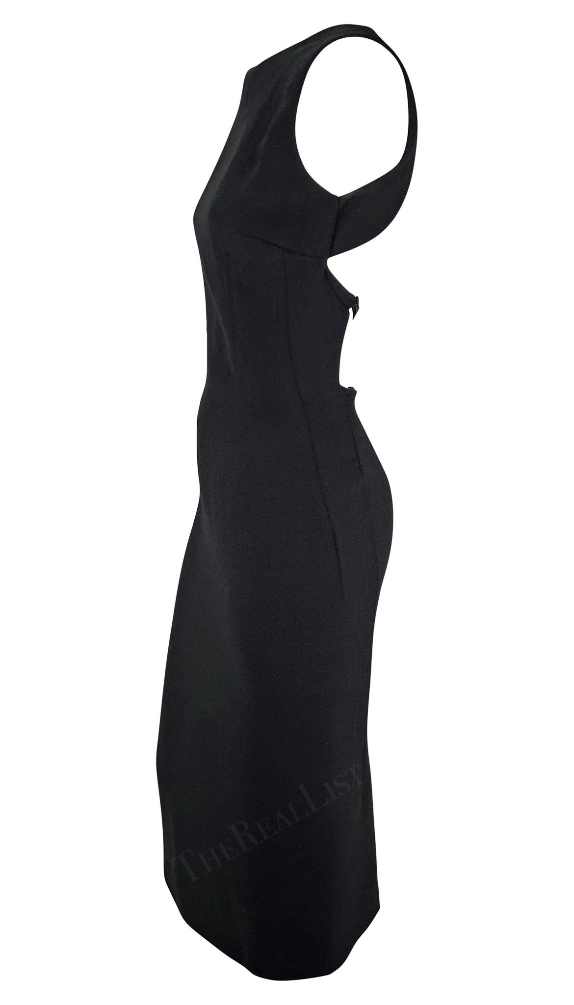 F/W 1998 Dolce & Gabbana Black Sleeveless Backless Runway Dress - RealList