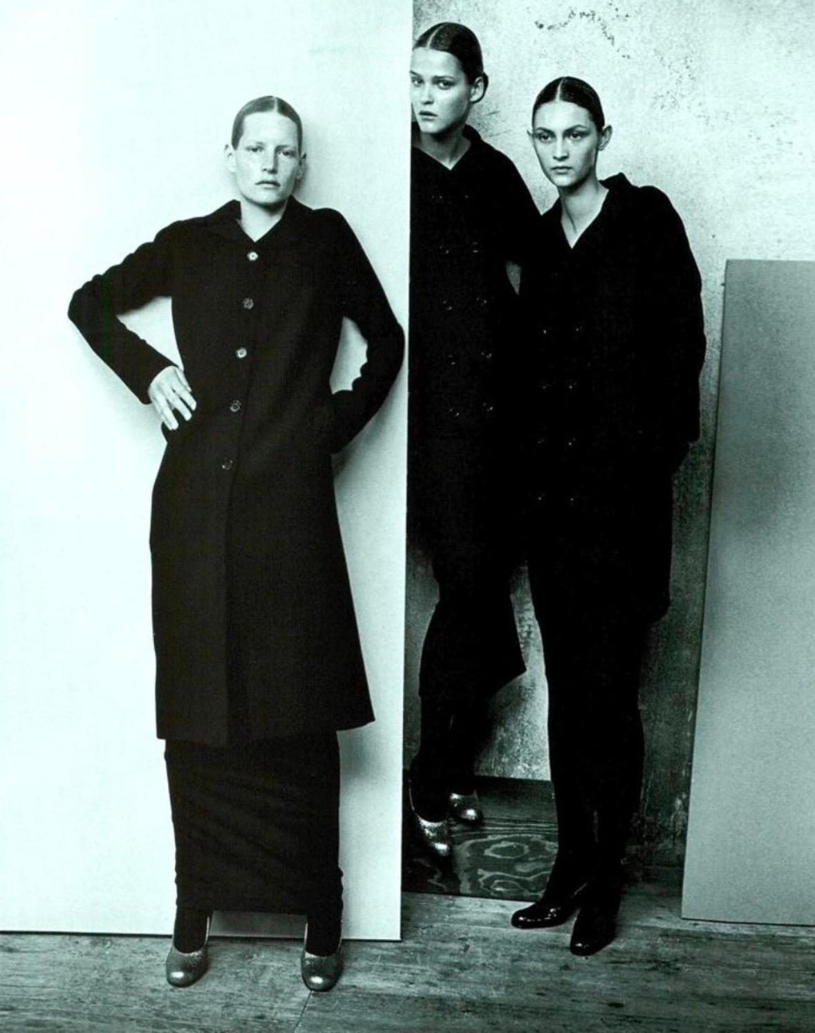 F/W 1998 Dolce & Gabbana Runway Ad Oversized Black Wool Mohair Coat - RealList