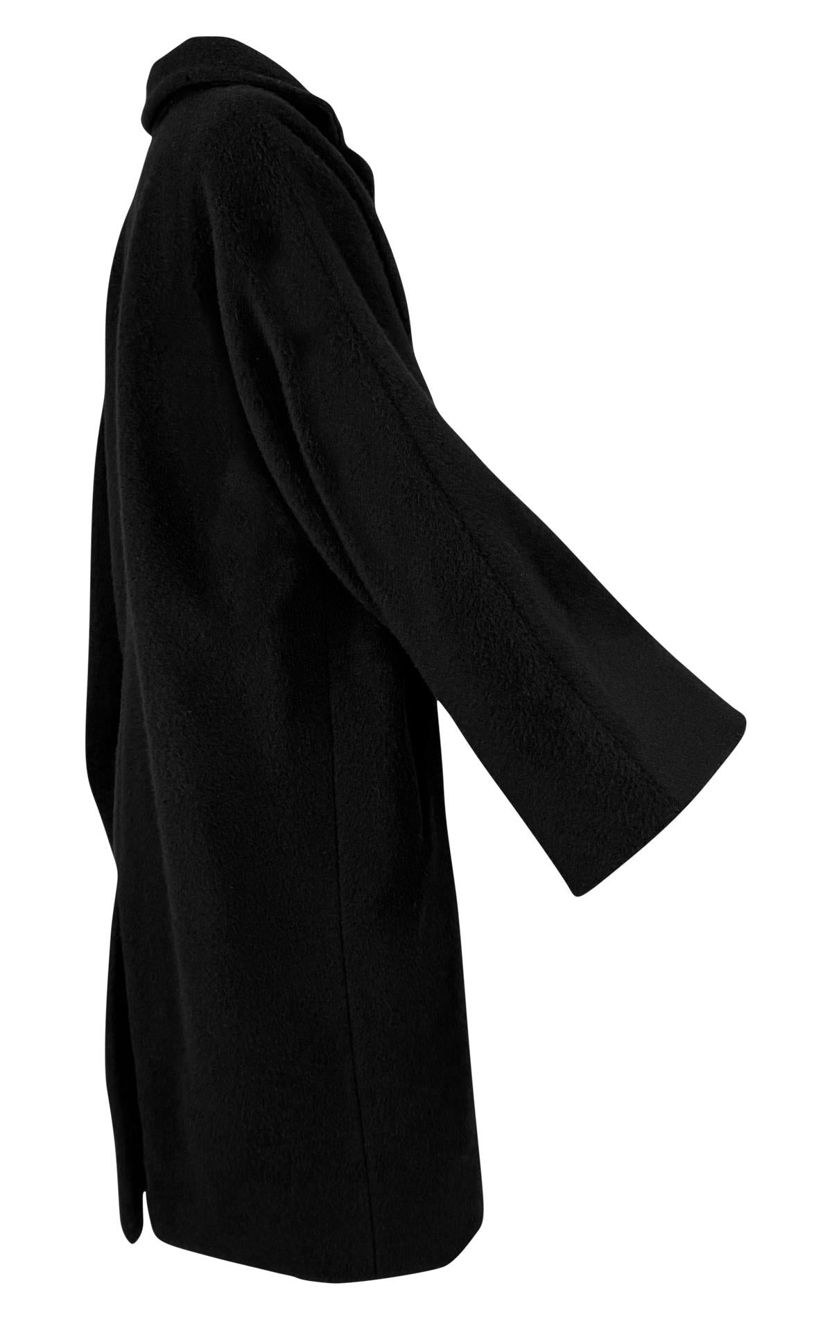 F/W 1998 Dolce & Gabbana Runway Ad Oversized Black Wool Mohair Coat - RealList