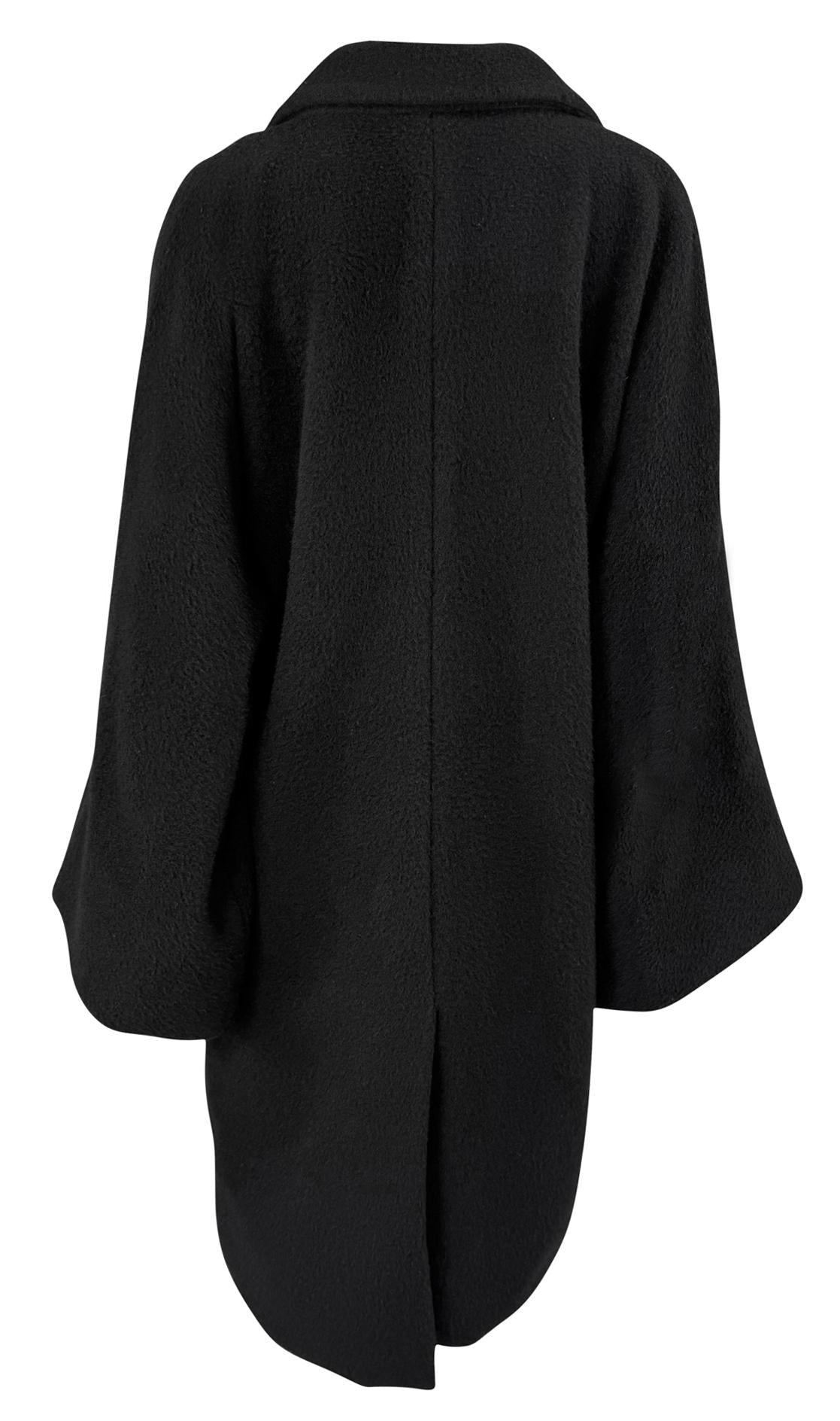 F/W 1998 Dolce & Gabbana Runway Ad Oversized Black Wool Mohair Coat - RealList