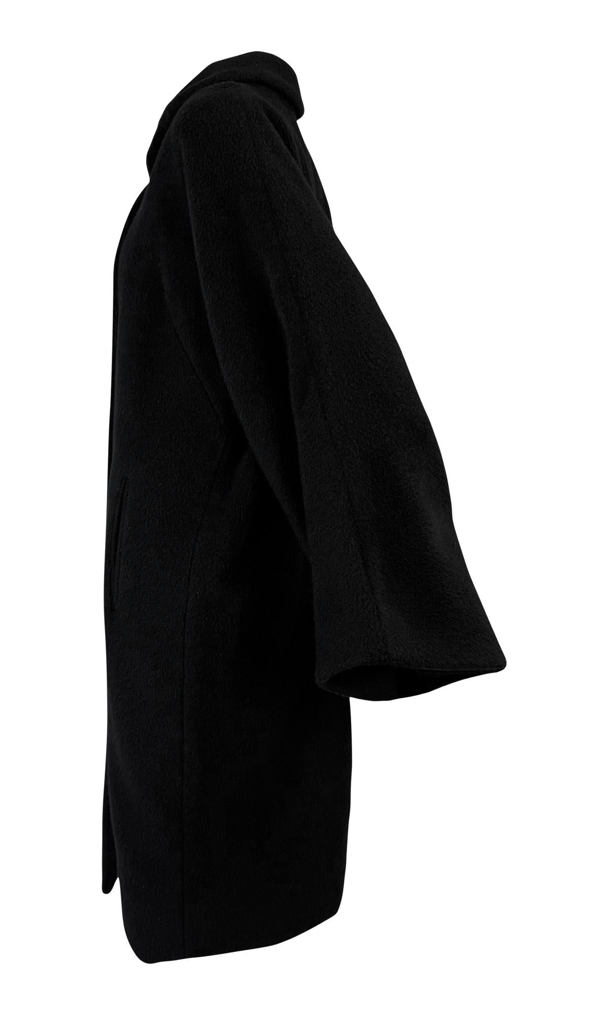 F/W 1998 Dolce & Gabbana Runway Ad Oversized Black Wool Mohair Coat - RealList